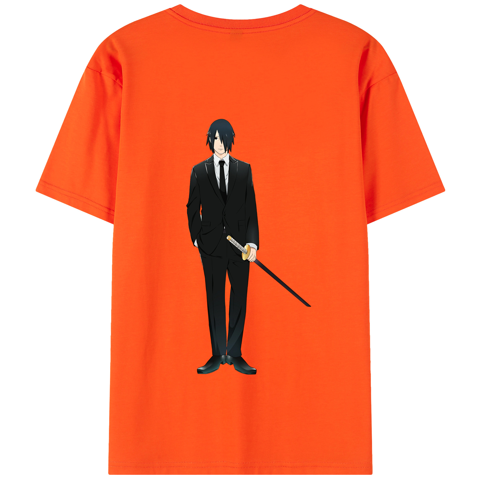（画像用） NARUTO -ナルト- うちは サスケ Uchiha Sasuke 綿100％半袖Tシャツ（背面プリント）