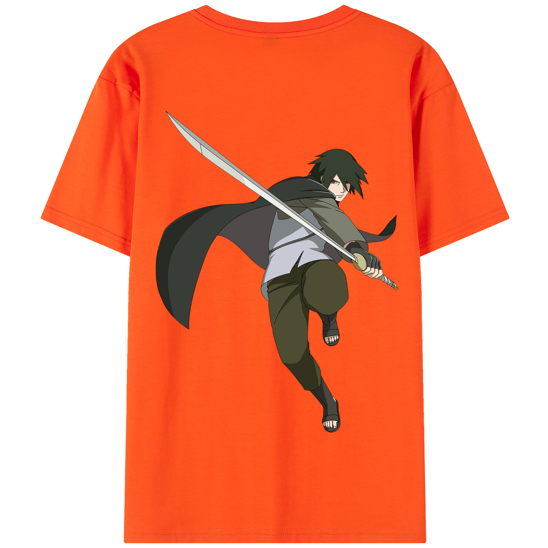 （画像用） NARUTO -ナルト- うちは サスケ Uchiha Sasuke 綿100％半袖Tシャツ（背面プリント）