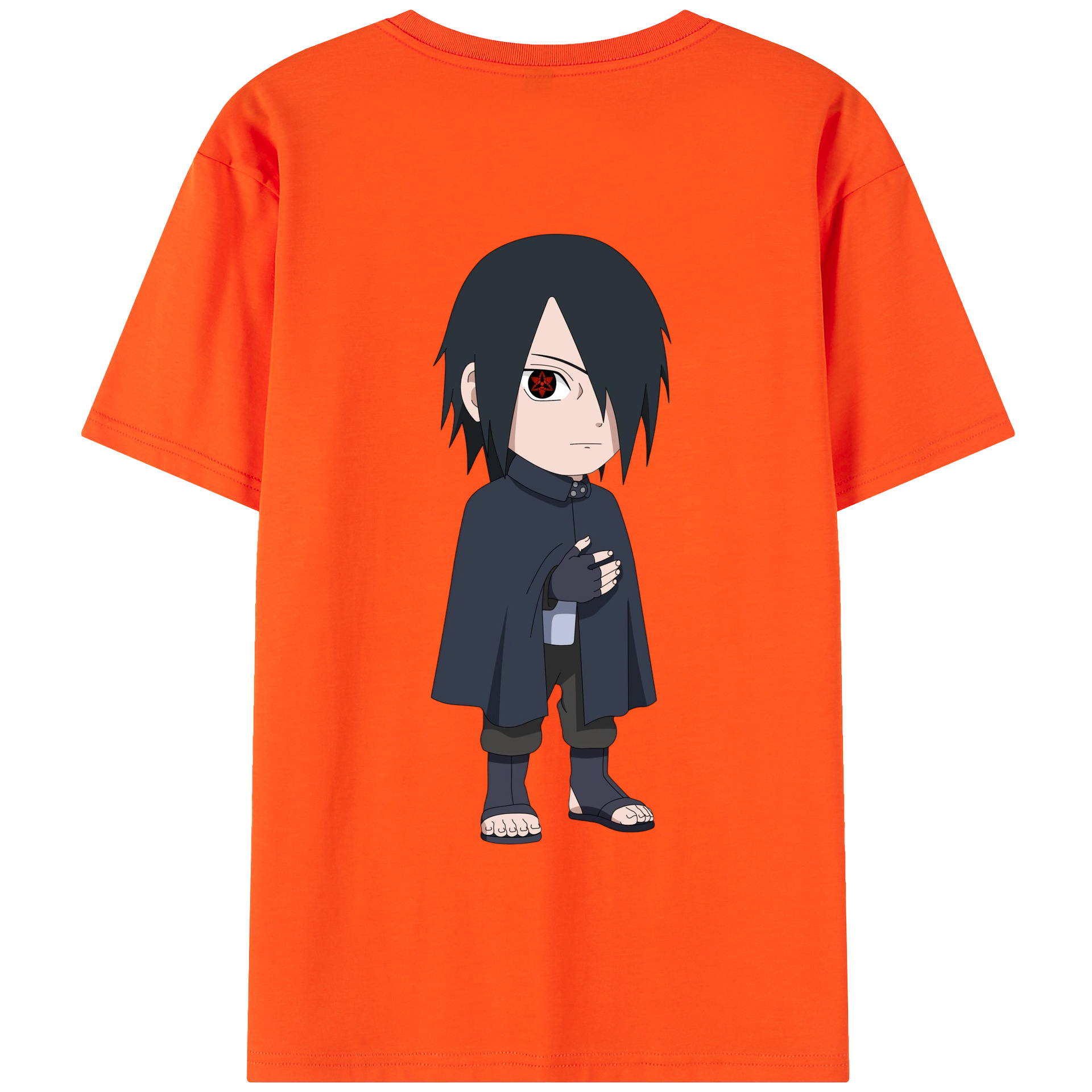 （画像用） NARUTO -ナルト- うちは サスケ Uchiha Sasuke 綿100％半袖Tシャツ（背面プリント）