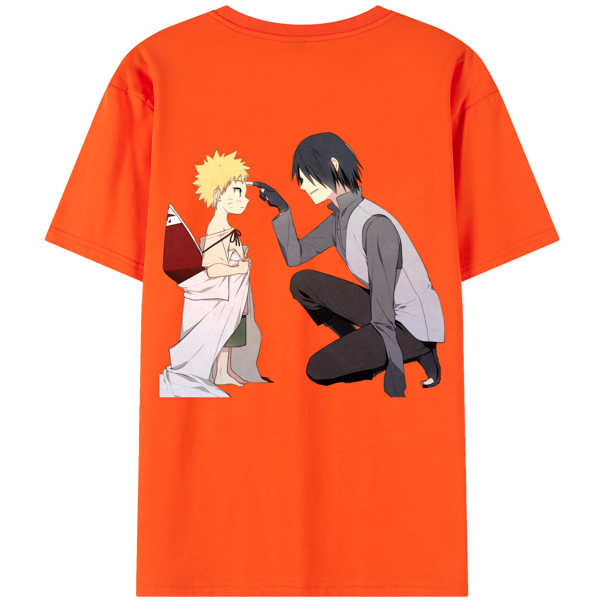 （画像用） NARUTO -ナルト- うちは サスケ Uchiha Sasuke 綿100％半袖Tシャツ（背面プリント）