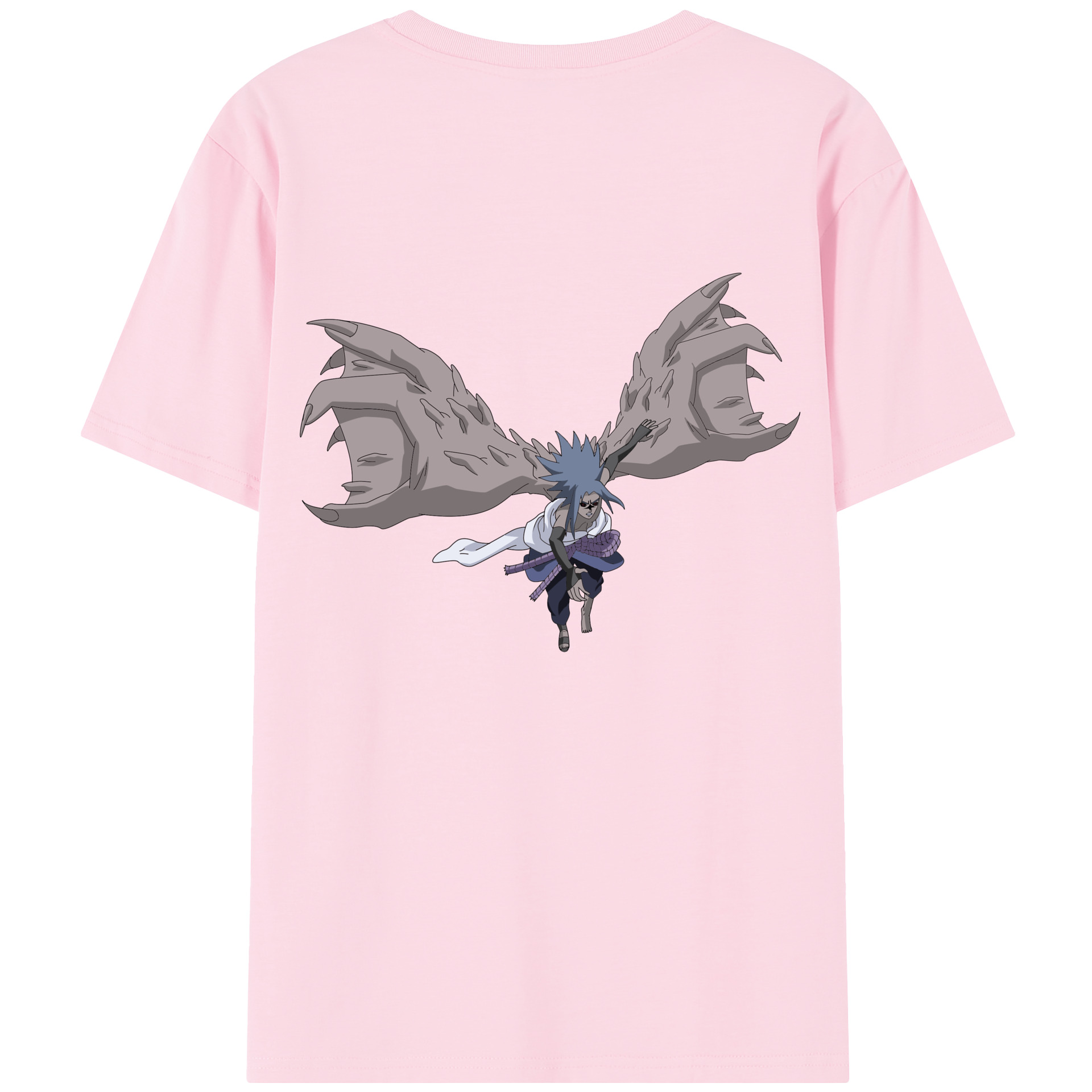 （画像用） NARUTO -ナルト- うちは サスケ Uchiha Sasuke 綿100％半袖Tシャツ（背面プリント）