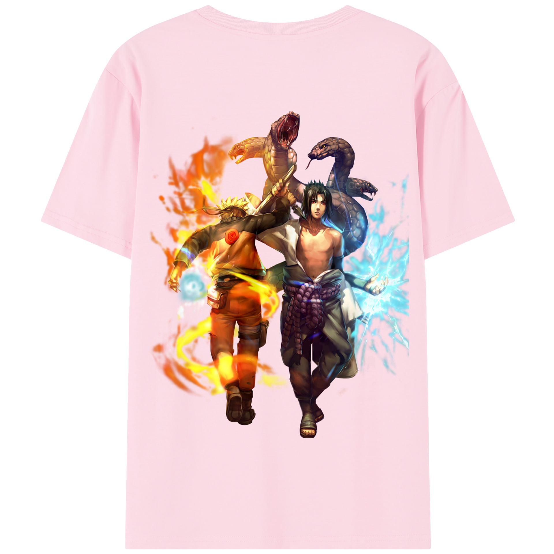 （画像用） NARUTO -ナルト- うちは サスケ Uchiha Sasuke 綿100％半袖Tシャツ（背面プリント）