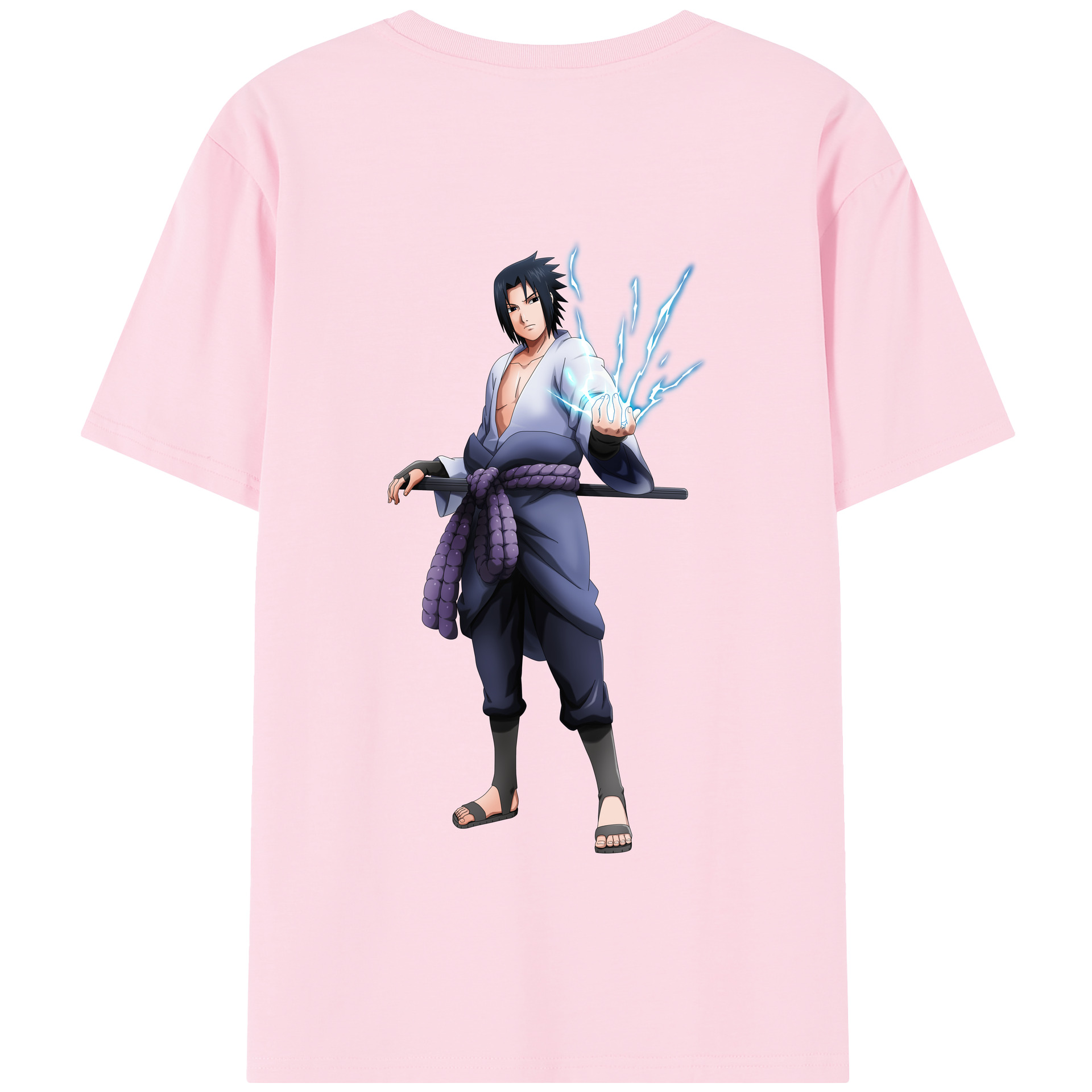 （画像用） NARUTO -ナルト- うちは サスケ Uchiha Sasuke 綿100％半袖Tシャツ（背面プリント）