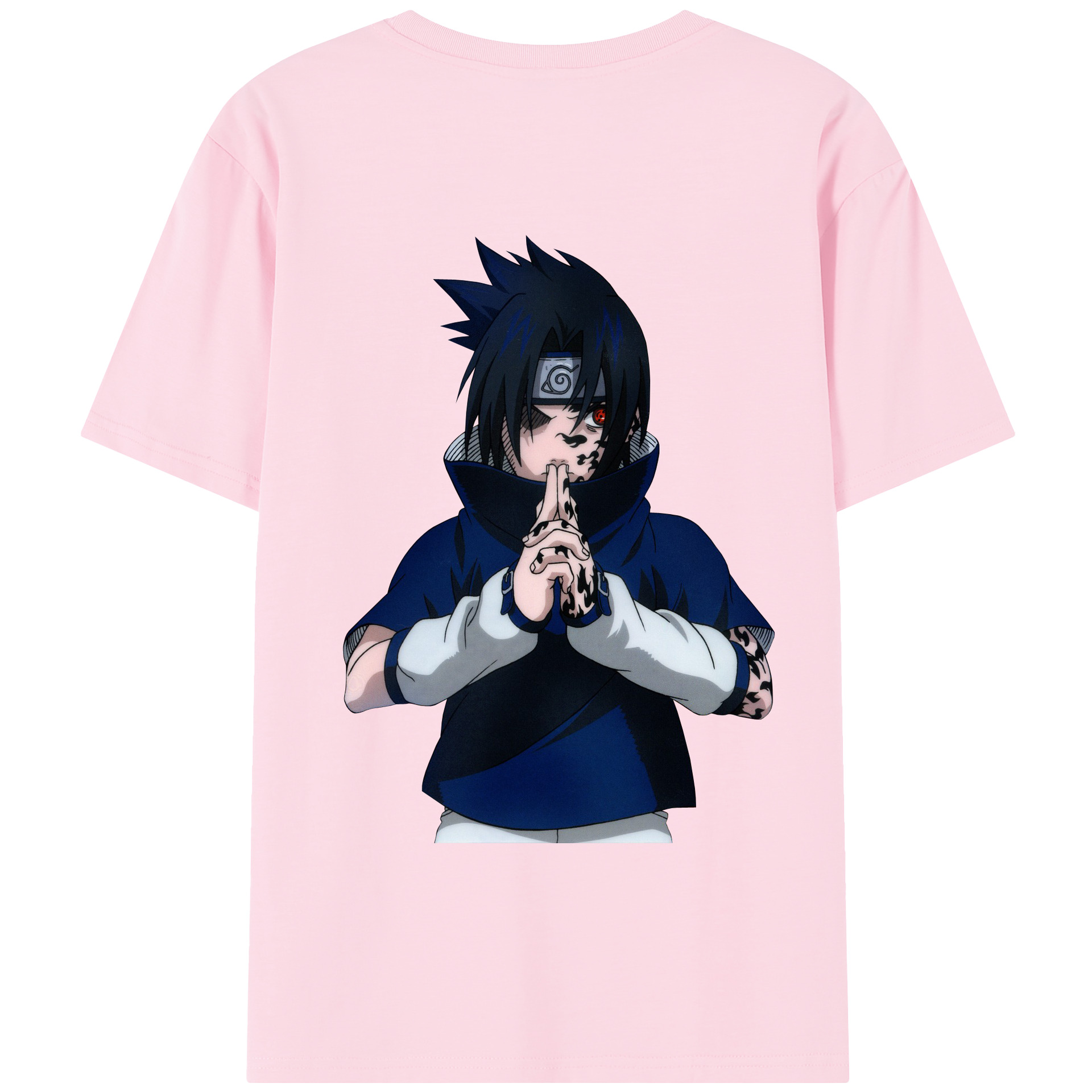 （画像用） NARUTO -ナルト- うちは サスケ Uchiha Sasuke 綿100％半袖Tシャツ（背面プリント）