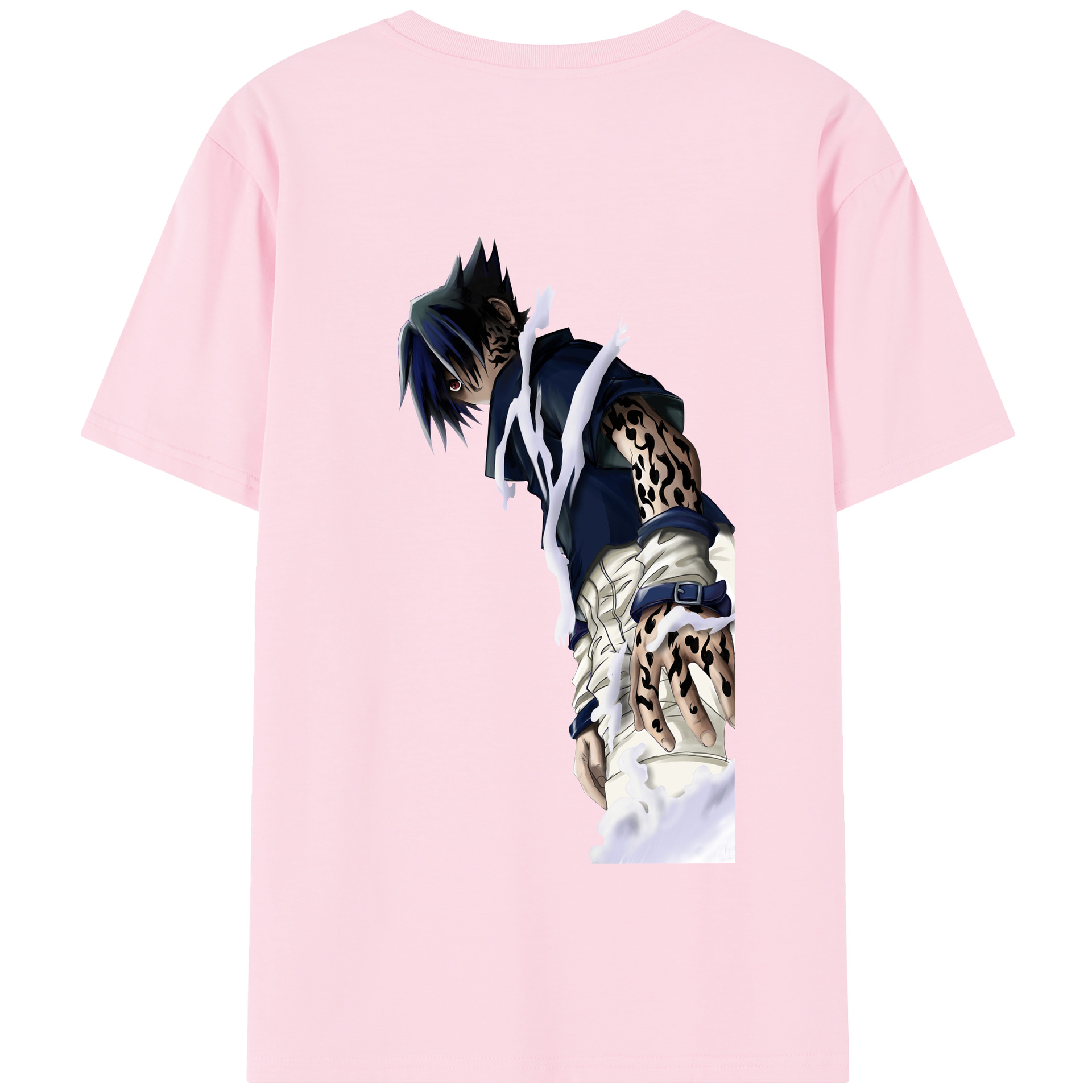 （画像用） NARUTO -ナルト- うちは サスケ Uchiha Sasuke 綿100％半袖Tシャツ（背面プリント）