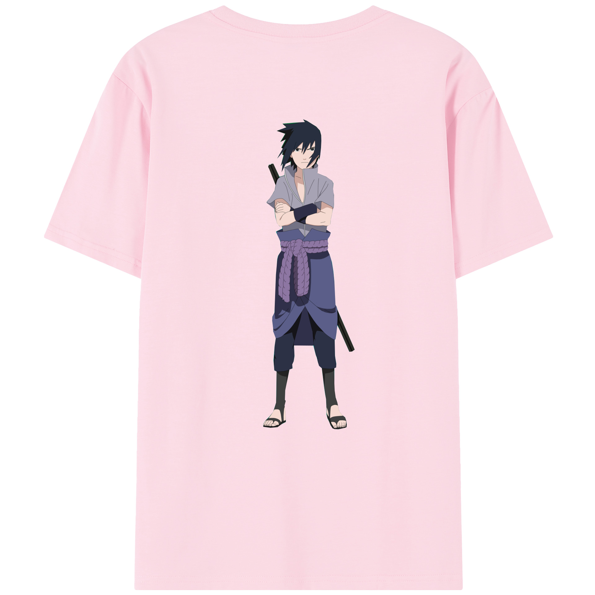 （画像用） NARUTO -ナルト- うちは サスケ Uchiha Sasuke 綿100％半袖Tシャツ（背面プリント）