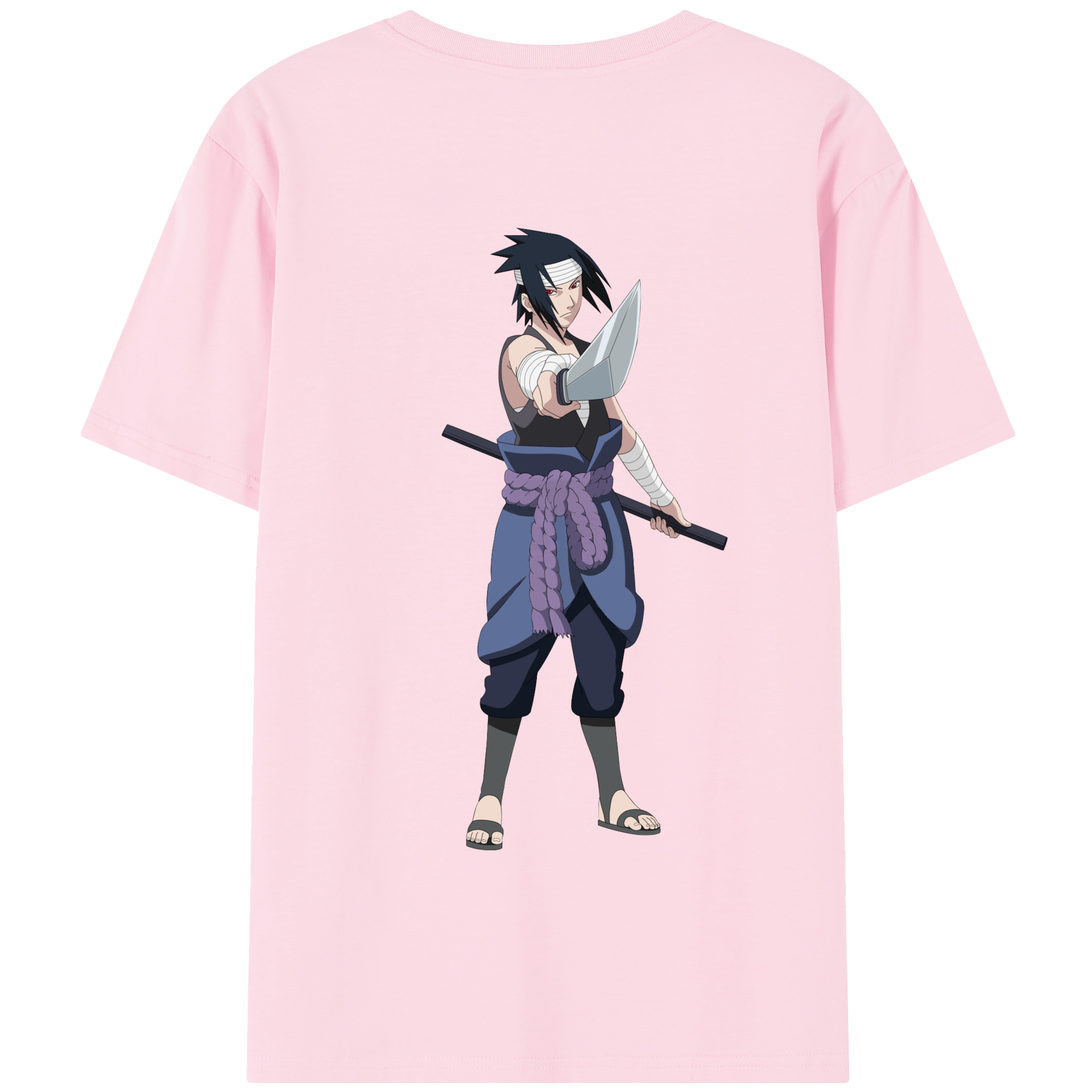 （画像用） NARUTO -ナルト- うちは サスケ Uchiha Sasuke 綿100％半袖Tシャツ（背面プリント）