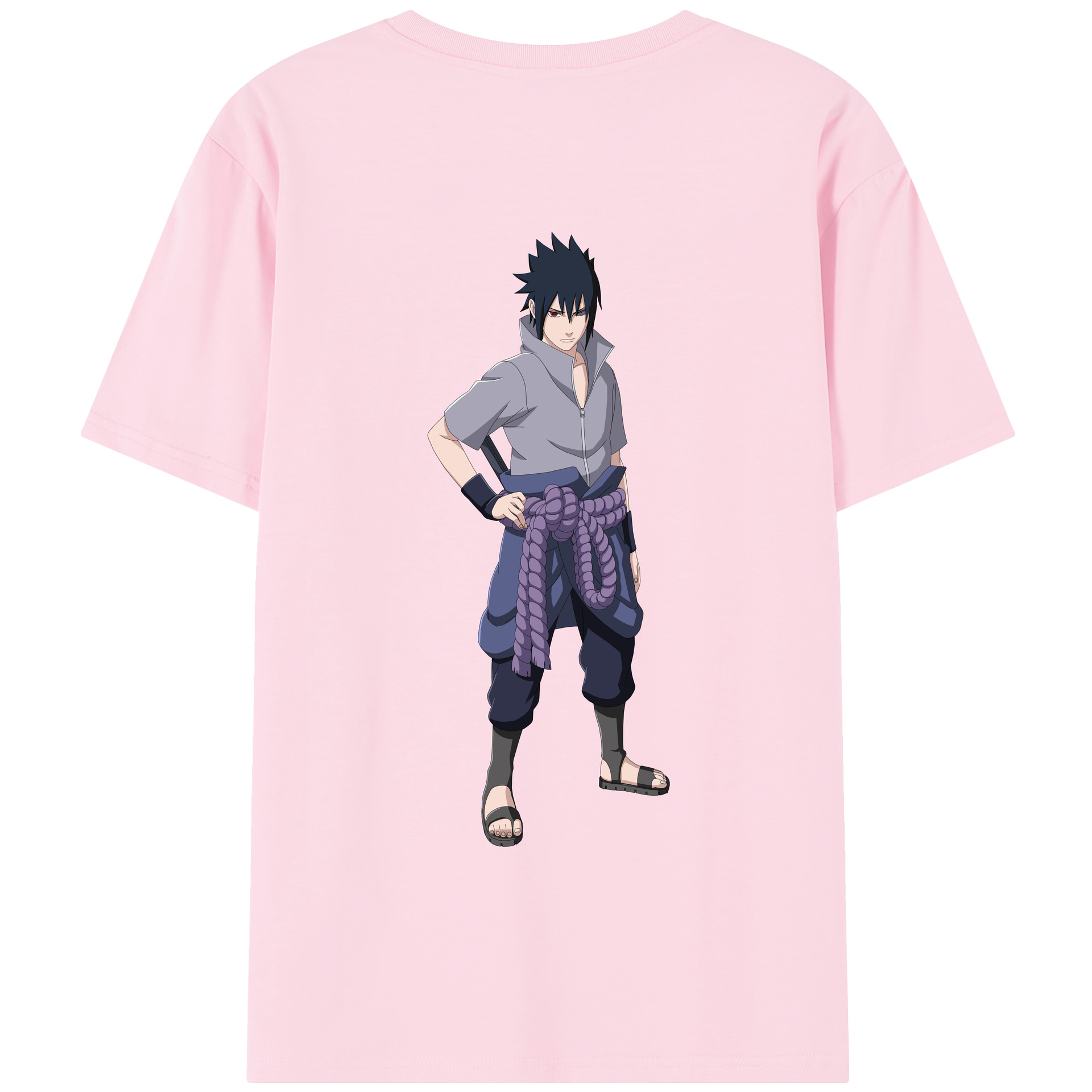 （画像用） NARUTO -ナルト- うちは サスケ Uchiha Sasuke 綿100％半袖Tシャツ（背面プリント）