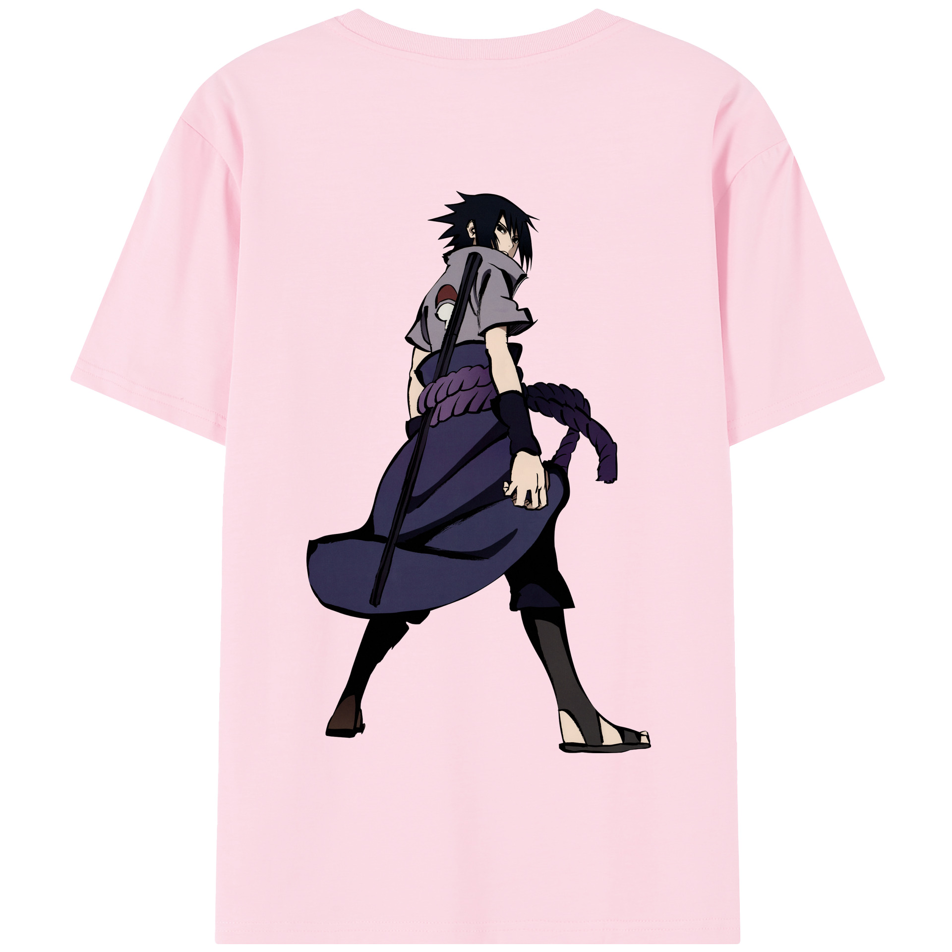 （画像用） NARUTO -ナルト- うちは サスケ Uchiha Sasuke 綿100％半袖Tシャツ（背面プリント）