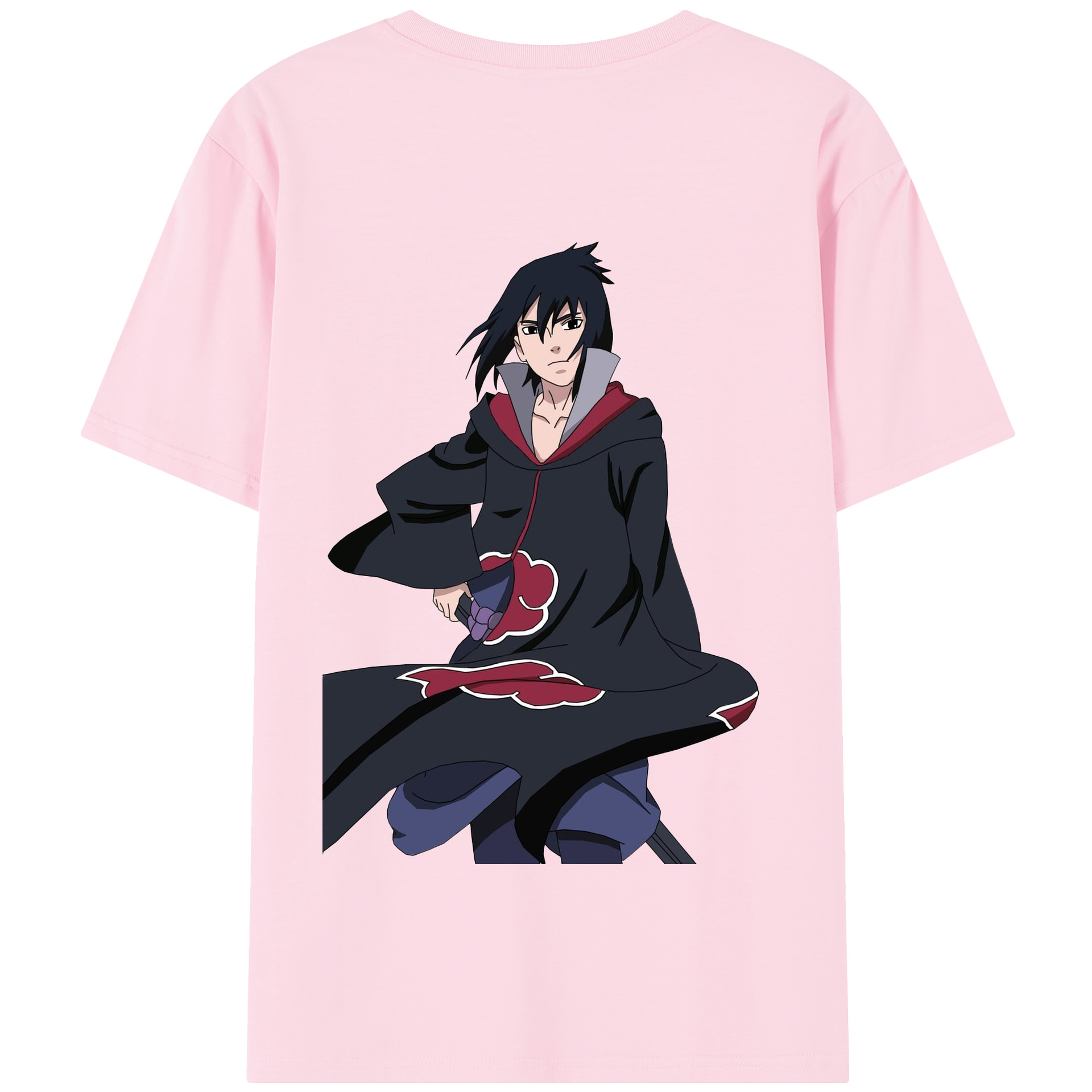 （画像用） NARUTO -ナルト- うちは サスケ Uchiha Sasuke 綿100％半袖Tシャツ（背面プリント）