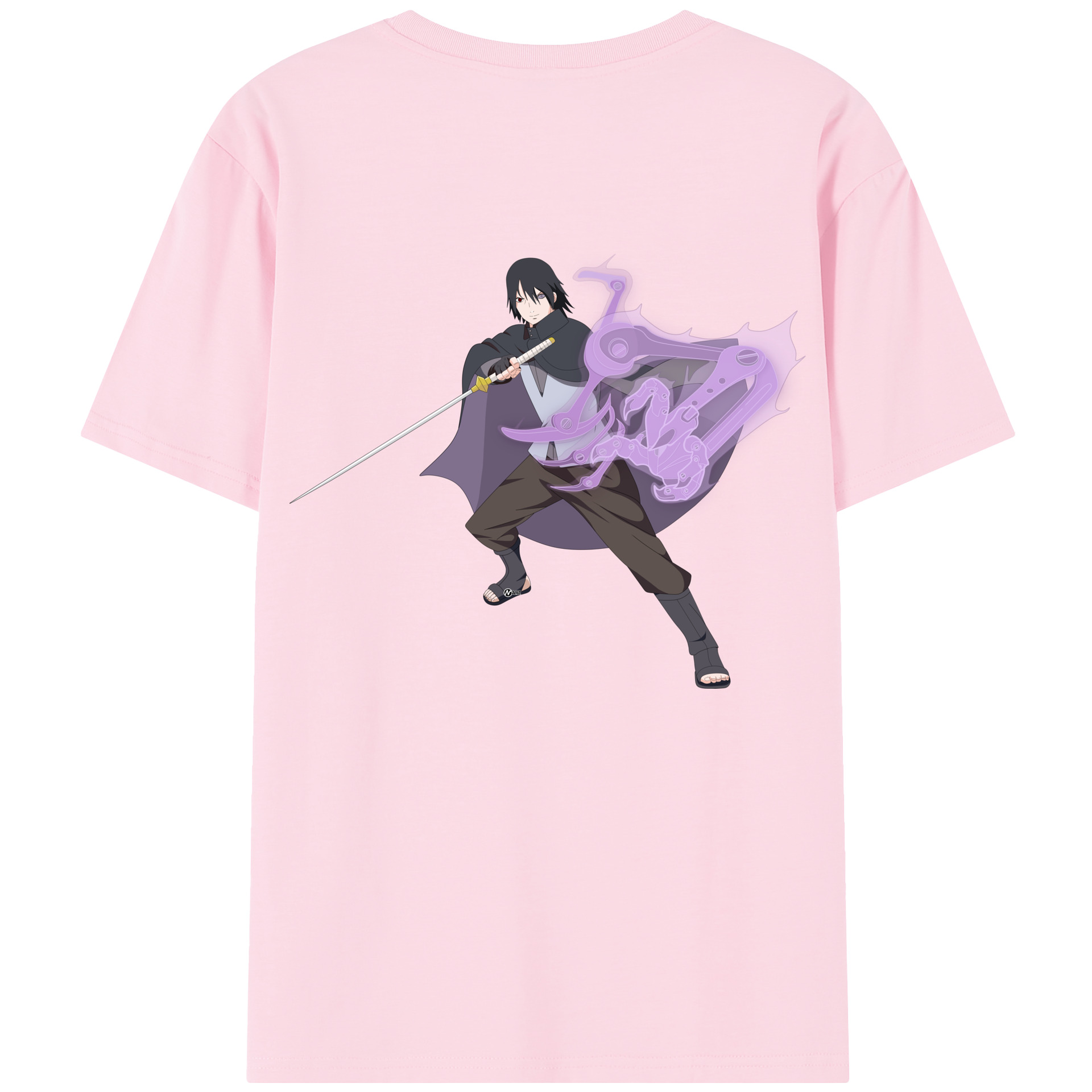 （画像用） NARUTO -ナルト- うちは サスケ Uchiha Sasuke 綿100％半袖Tシャツ（背面プリント）
