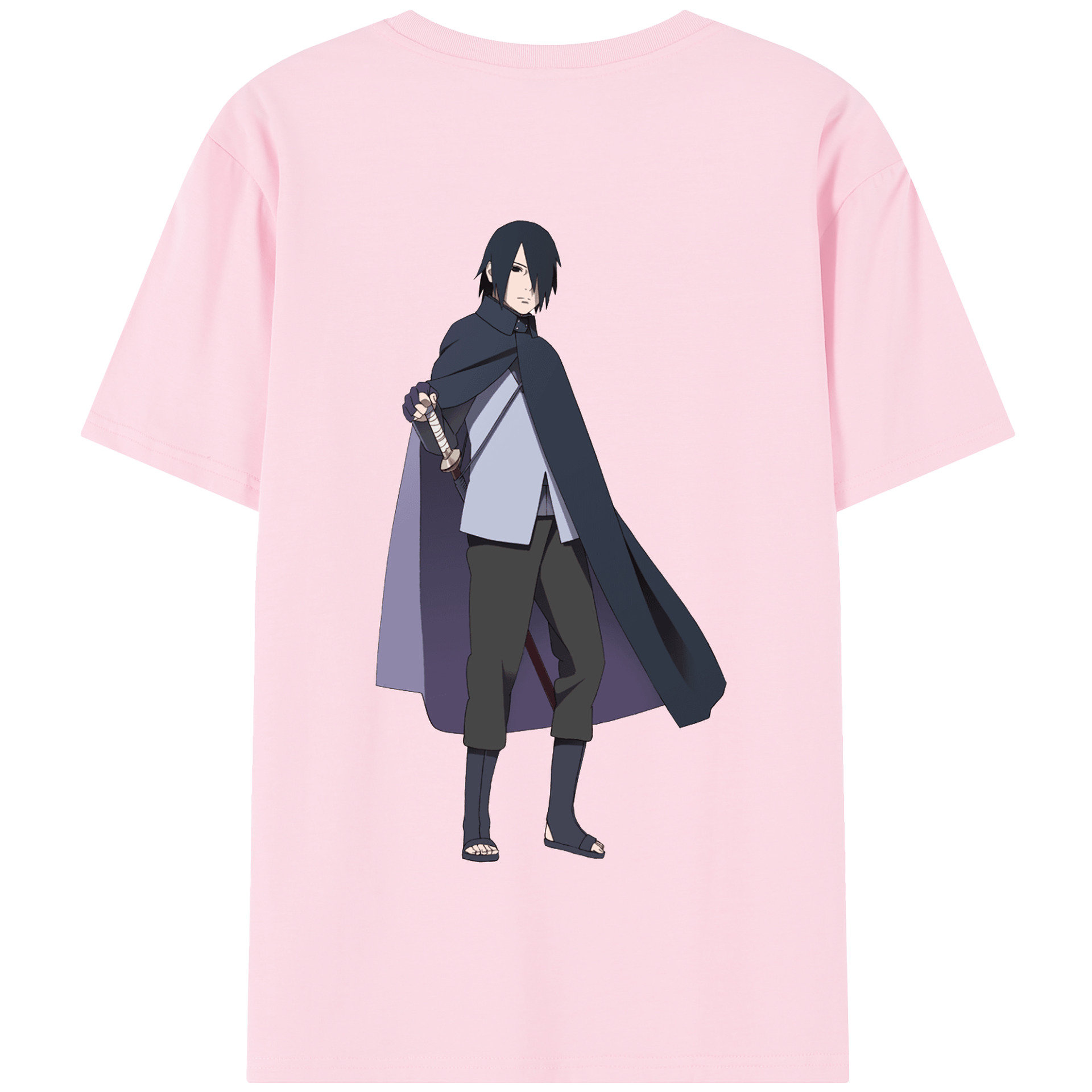 （画像用） NARUTO -ナルト- うちは サスケ Uchiha Sasuke 綿100％半袖Tシャツ（背面プリント）