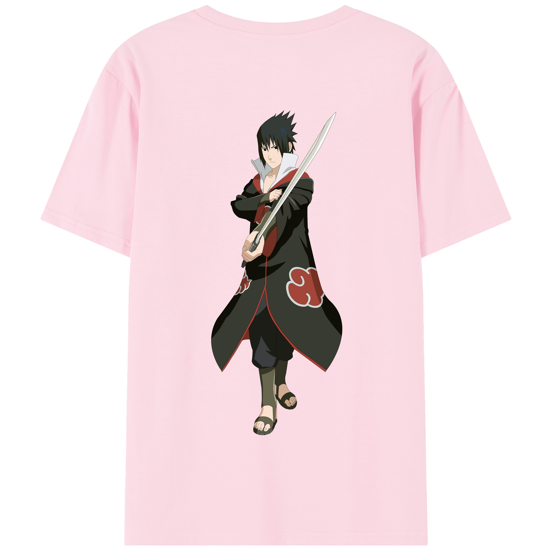 （画像用） NARUTO -ナルト- うちは サスケ Uchiha Sasuke 綿100％半袖Tシャツ（背面プリント）