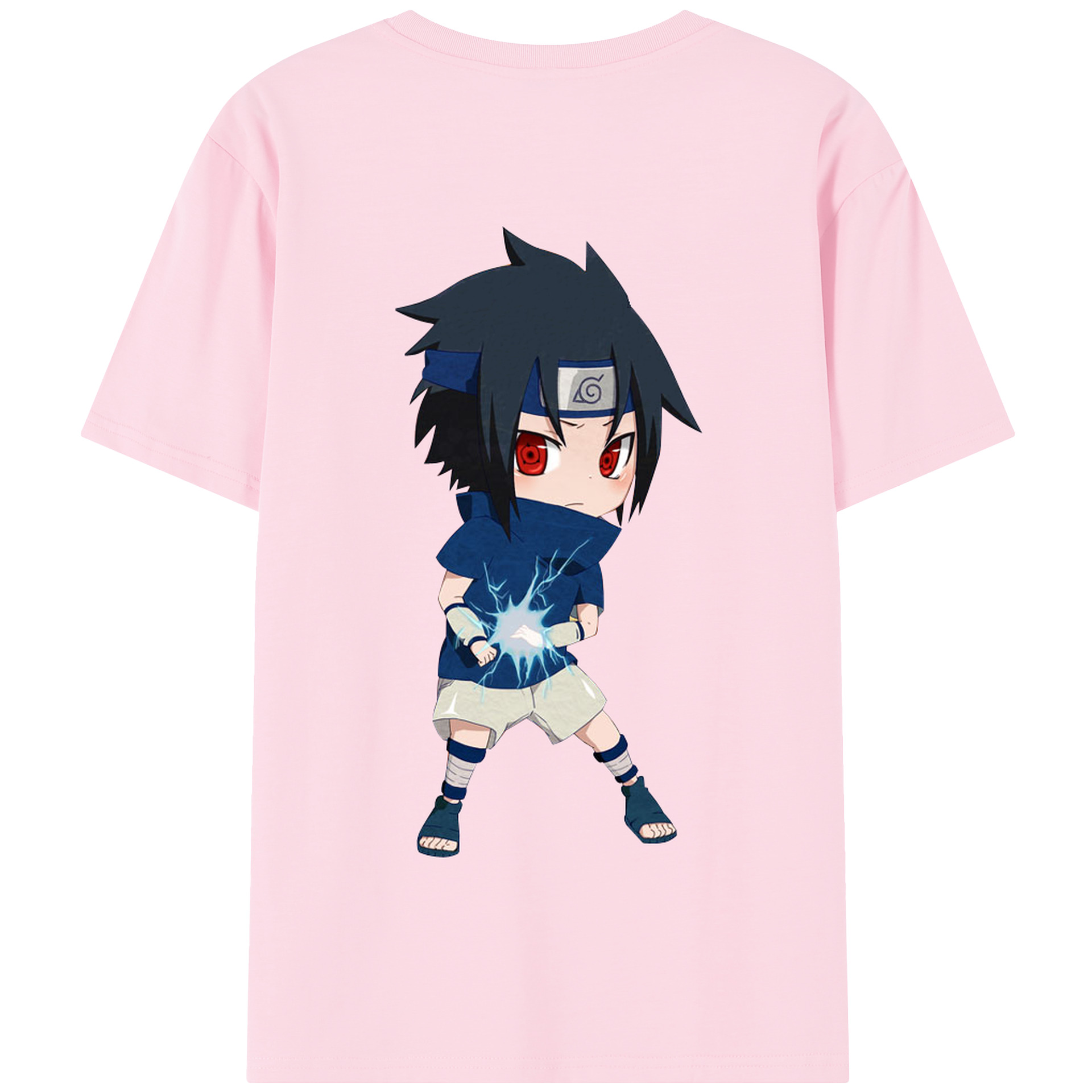 （画像用） NARUTO -ナルト- うちは サスケ Uchiha Sasuke 綿100％半袖Tシャツ（背面プリント）