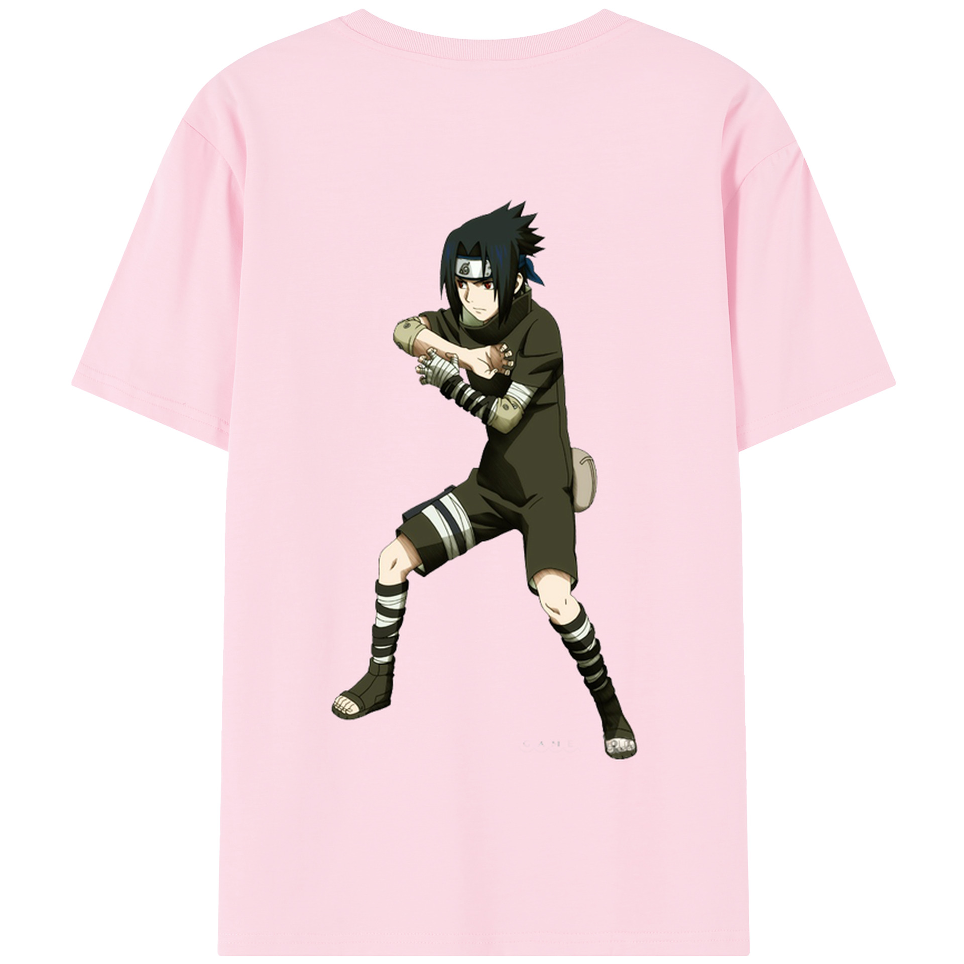 （画像用） NARUTO -ナルト- うちは サスケ Uchiha Sasuke 綿100％半袖Tシャツ（背面プリント）