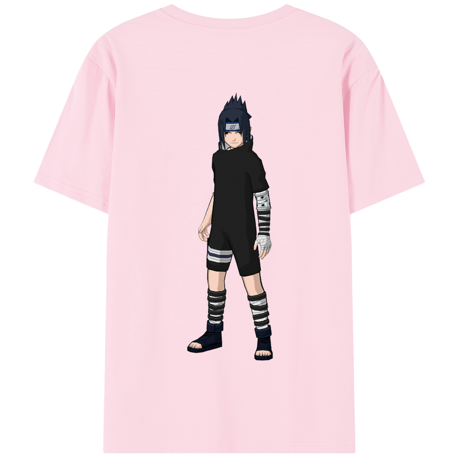 （画像用） NARUTO -ナルト- うちは サスケ Uchiha Sasuke 綿100％半袖Tシャツ（背面プリント）