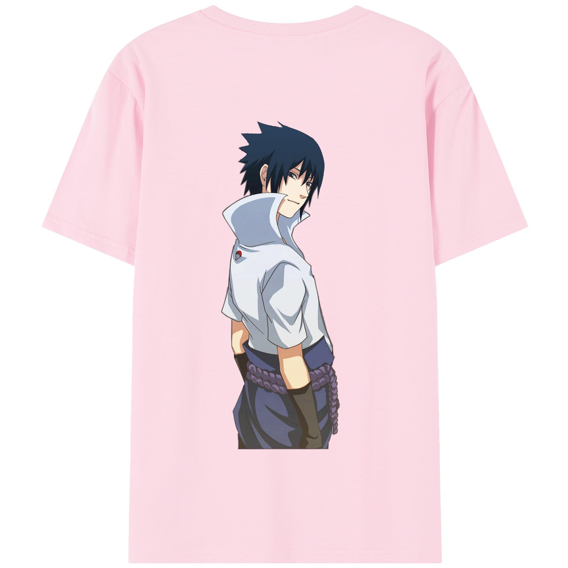 （画像用） NARUTO -ナルト- うちは サスケ Uchiha Sasuke 綿100％半袖Tシャツ（背面プリント）