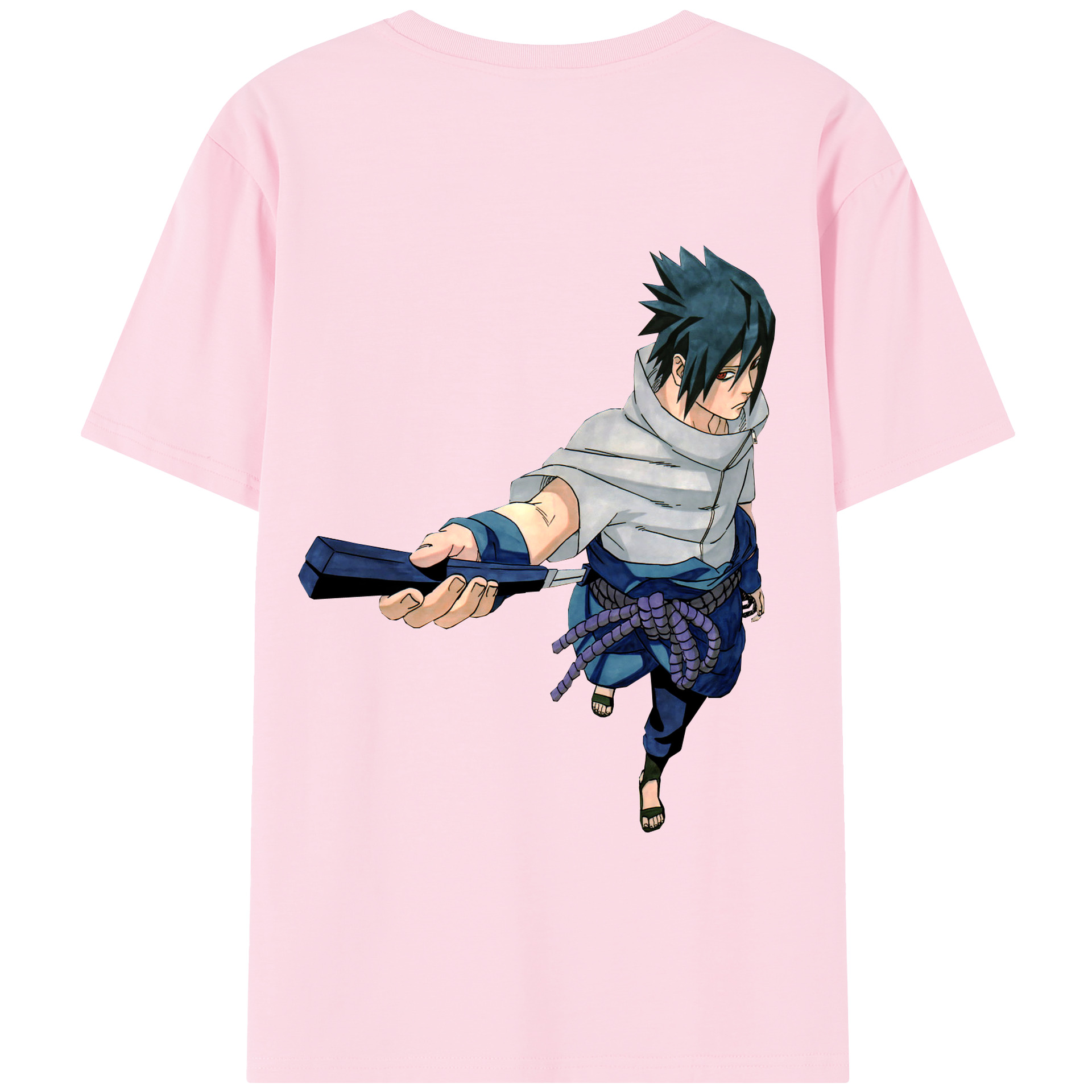 （画像用） NARUTO -ナルト- うちは サスケ Uchiha Sasuke 綿100％半袖Tシャツ（背面プリント）