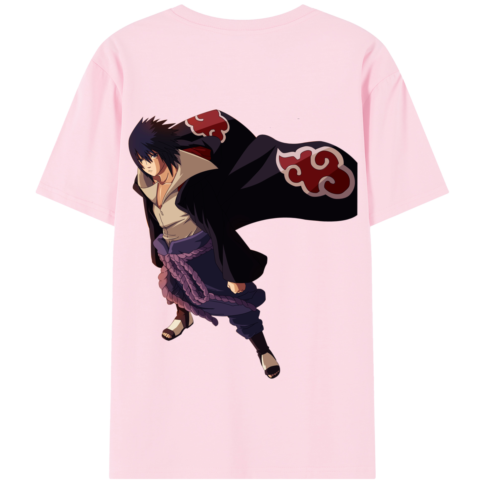 （画像用） NARUTO -ナルト- うちは サスケ Uchiha Sasuke 綿100％半袖Tシャツ（背面プリント）