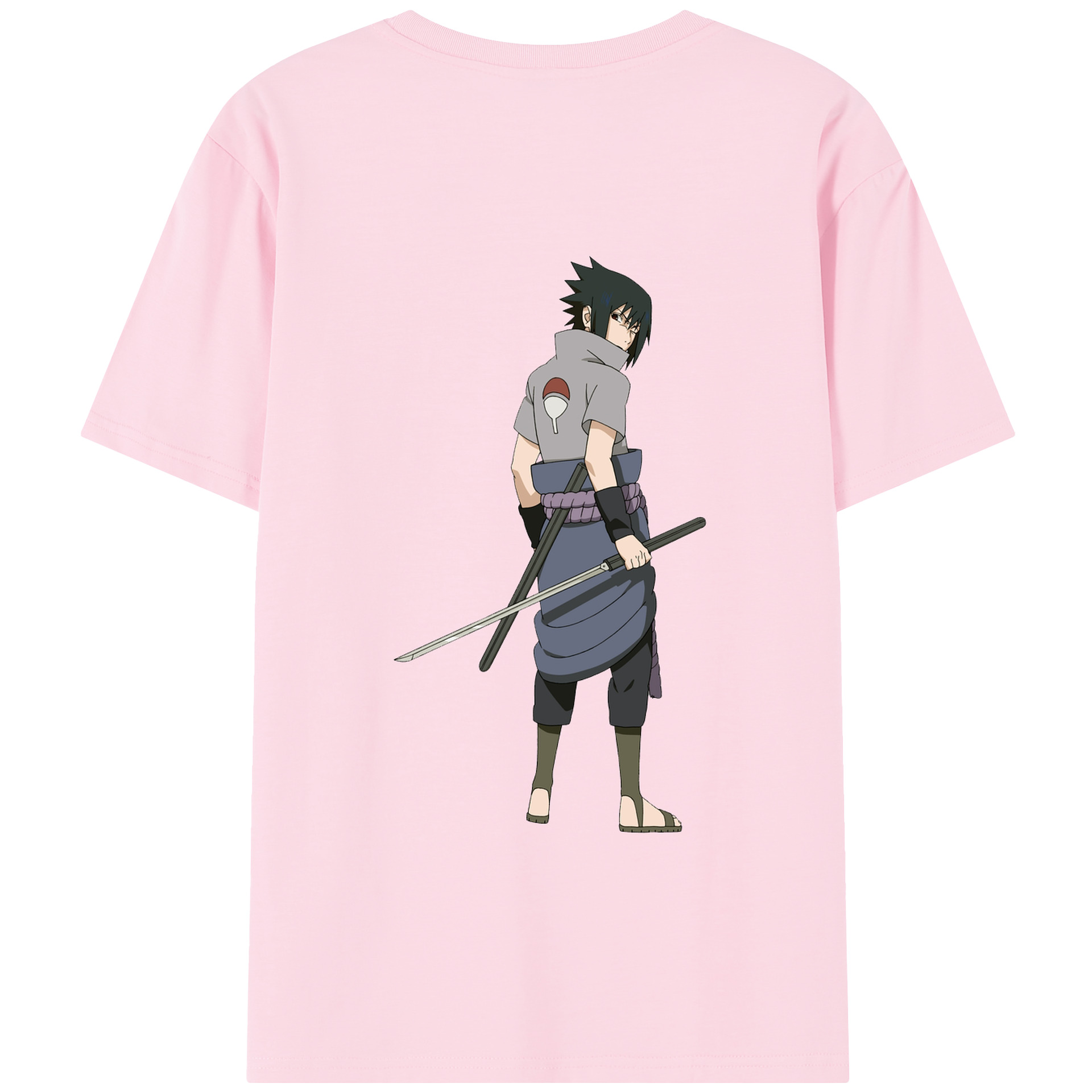（画像用） NARUTO -ナルト- うちは サスケ Uchiha Sasuke 綿100％半袖Tシャツ（背面プリント）