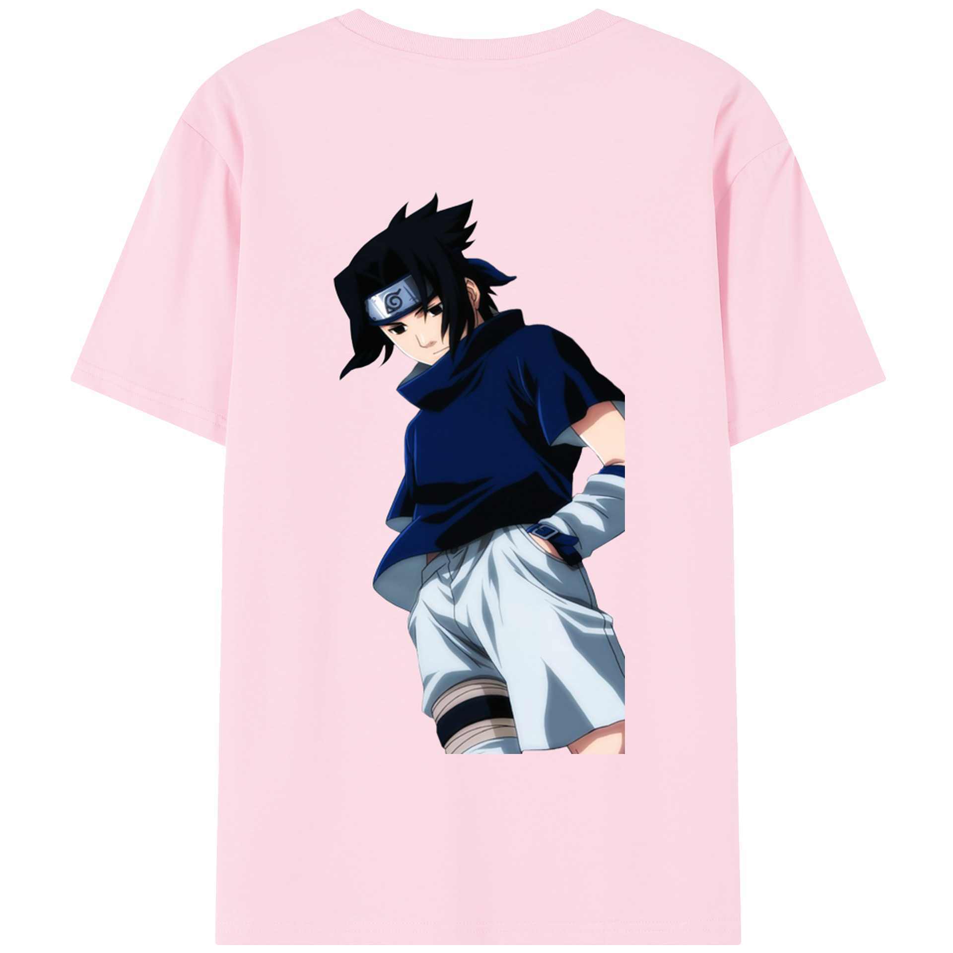 （画像用） NARUTO -ナルト- うちは サスケ Uchiha Sasuke 綿100％半袖Tシャツ（背面プリント）