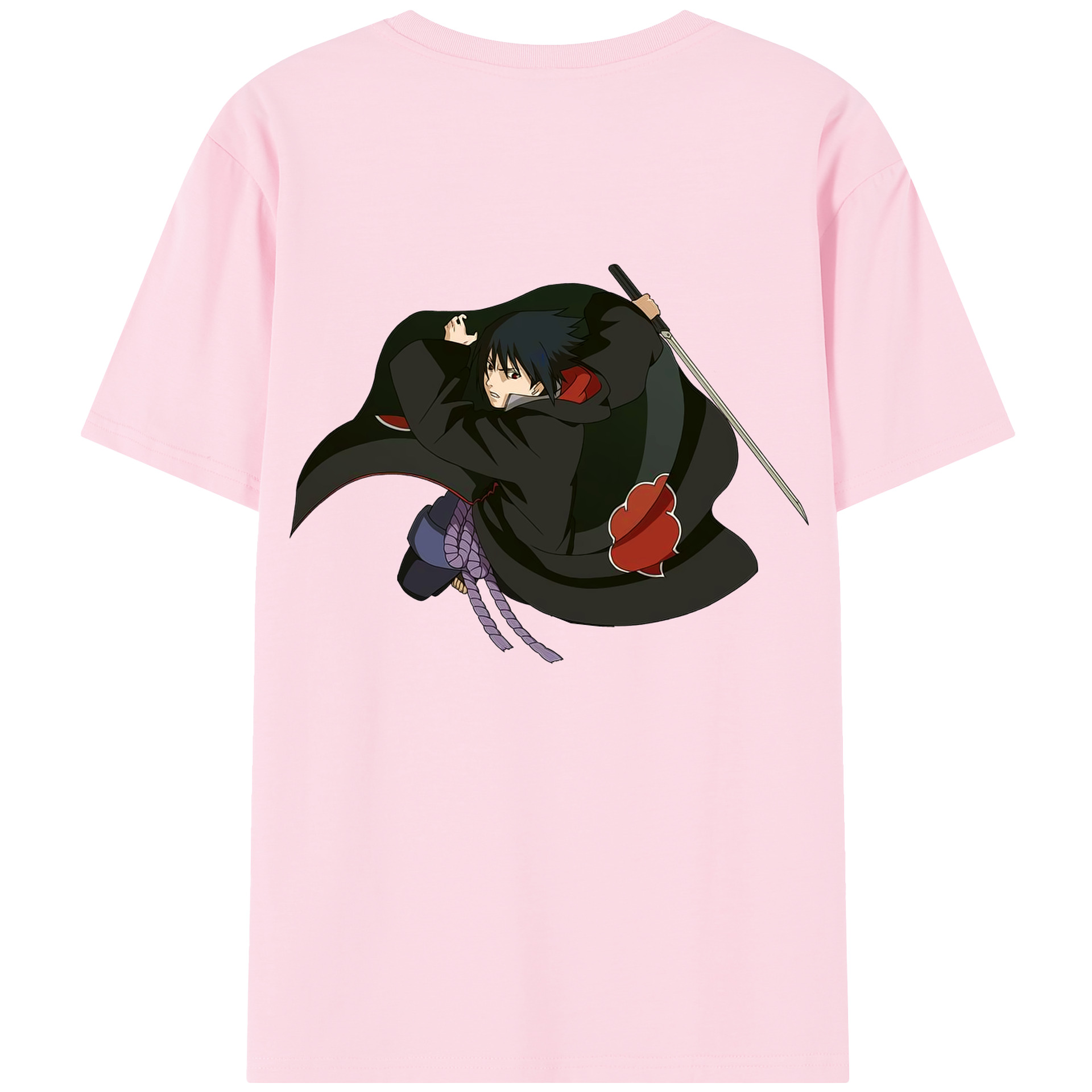 （画像用） NARUTO -ナルト- うちは サスケ Uchiha Sasuke 綿100％半袖Tシャツ（背面プリント）
