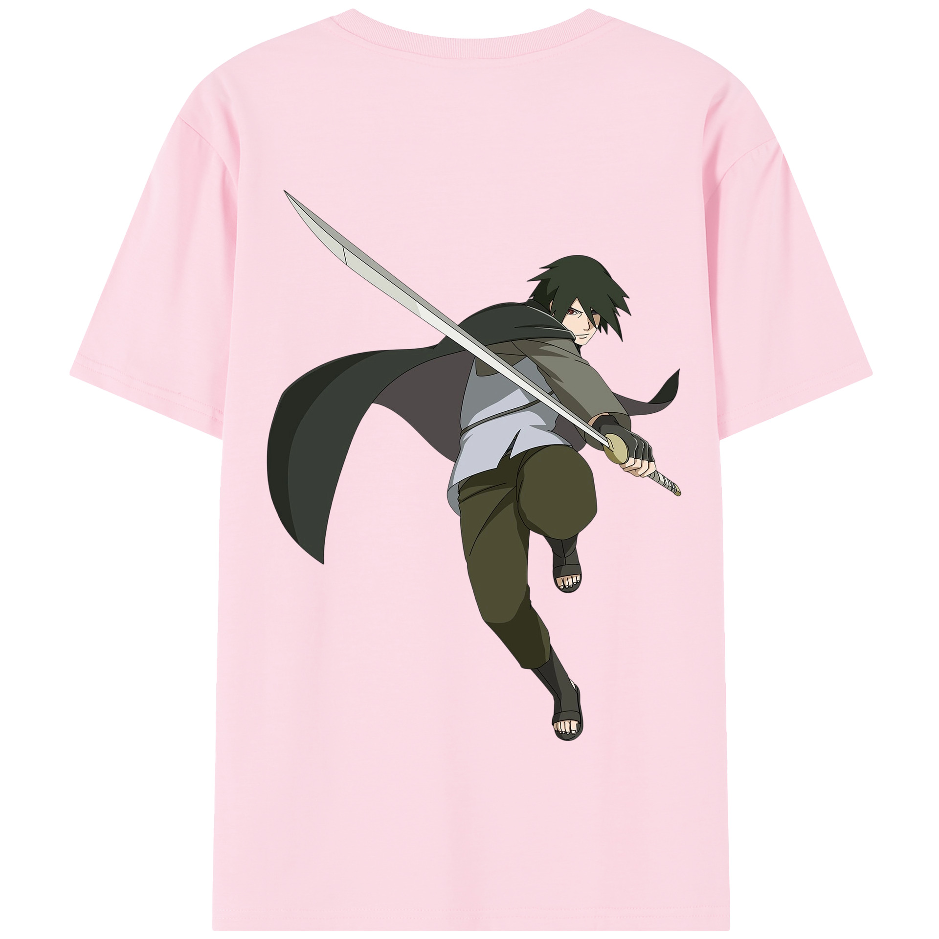 （画像用） NARUTO -ナルト- うちは サスケ Uchiha Sasuke 綿100％半袖Tシャツ（背面プリント）