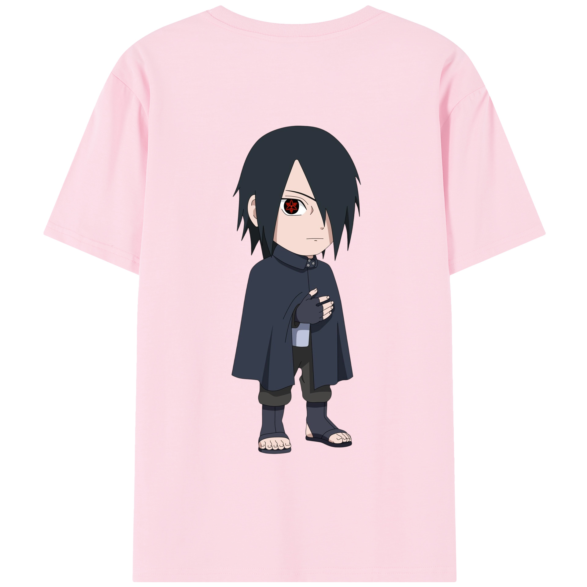 （画像用） NARUTO -ナルト- うちは サスケ Uchiha Sasuke 綿100％半袖Tシャツ（背面プリント）