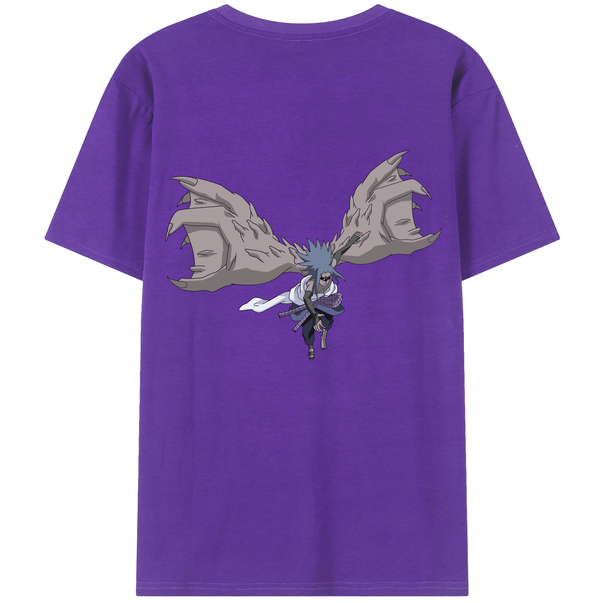 （画像用） NARUTO -ナルト- うちは サスケ Uchiha Sasuke 綿100％半袖Tシャツ（背面プリント）
