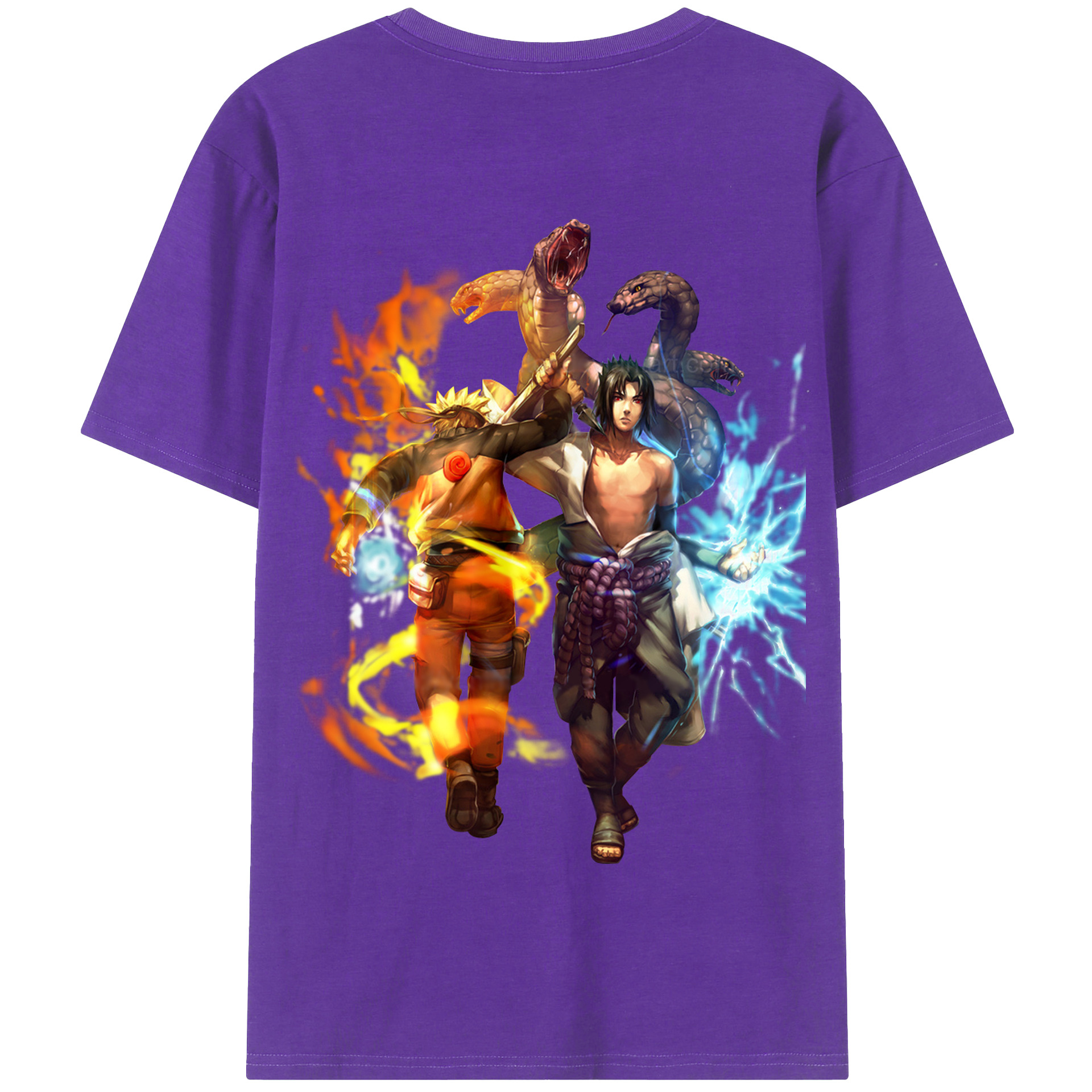 （画像用） NARUTO -ナルト- うちは サスケ Uchiha Sasuke 綿100％半袖Tシャツ（背面プリント）