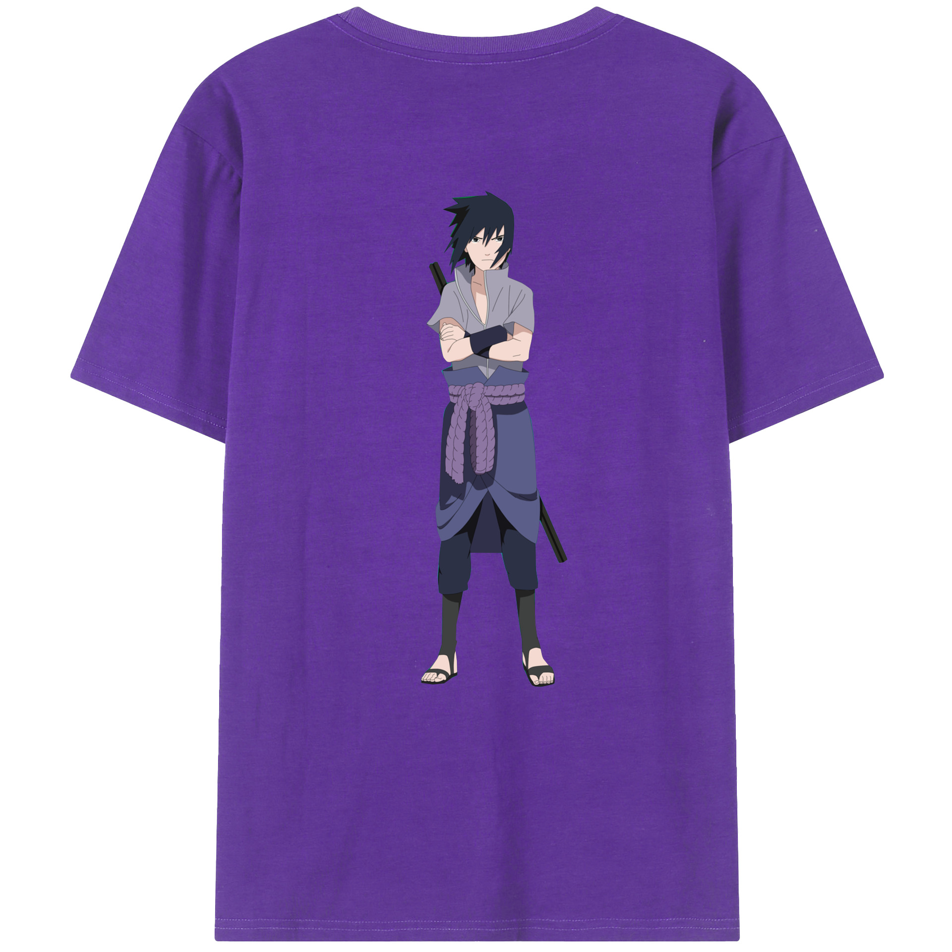 （画像用） NARUTO -ナルト- うちは サスケ Uchiha Sasuke 綿100％半袖Tシャツ（背面プリント）
