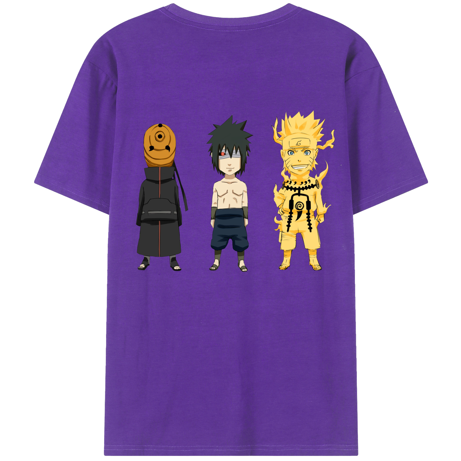 （画像用） NARUTO -ナルト- うちは サスケ Uchiha Sasuke 綿100％半袖Tシャツ（背面プリント）