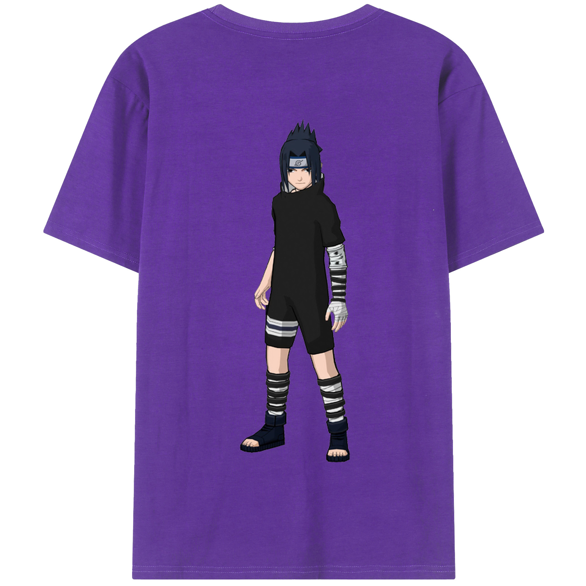 （画像用） NARUTO -ナルト- うちは サスケ Uchiha Sasuke 綿100％半袖Tシャツ（背面プリント）