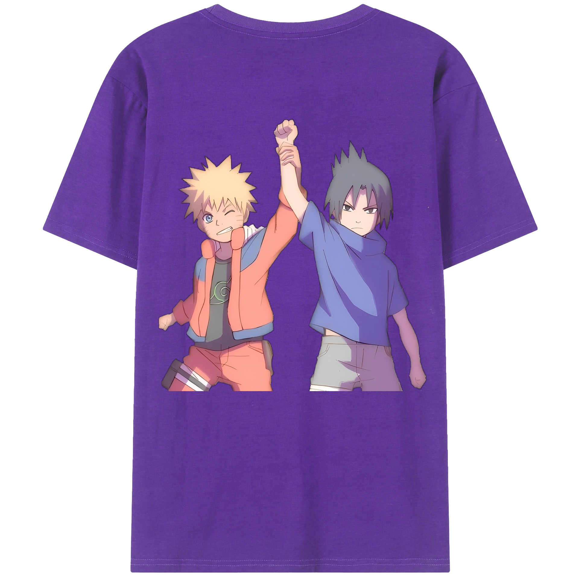 （画像用） NARUTO -ナルト- うちは サスケ Uchiha Sasuke 綿100％半袖Tシャツ（背面プリント）