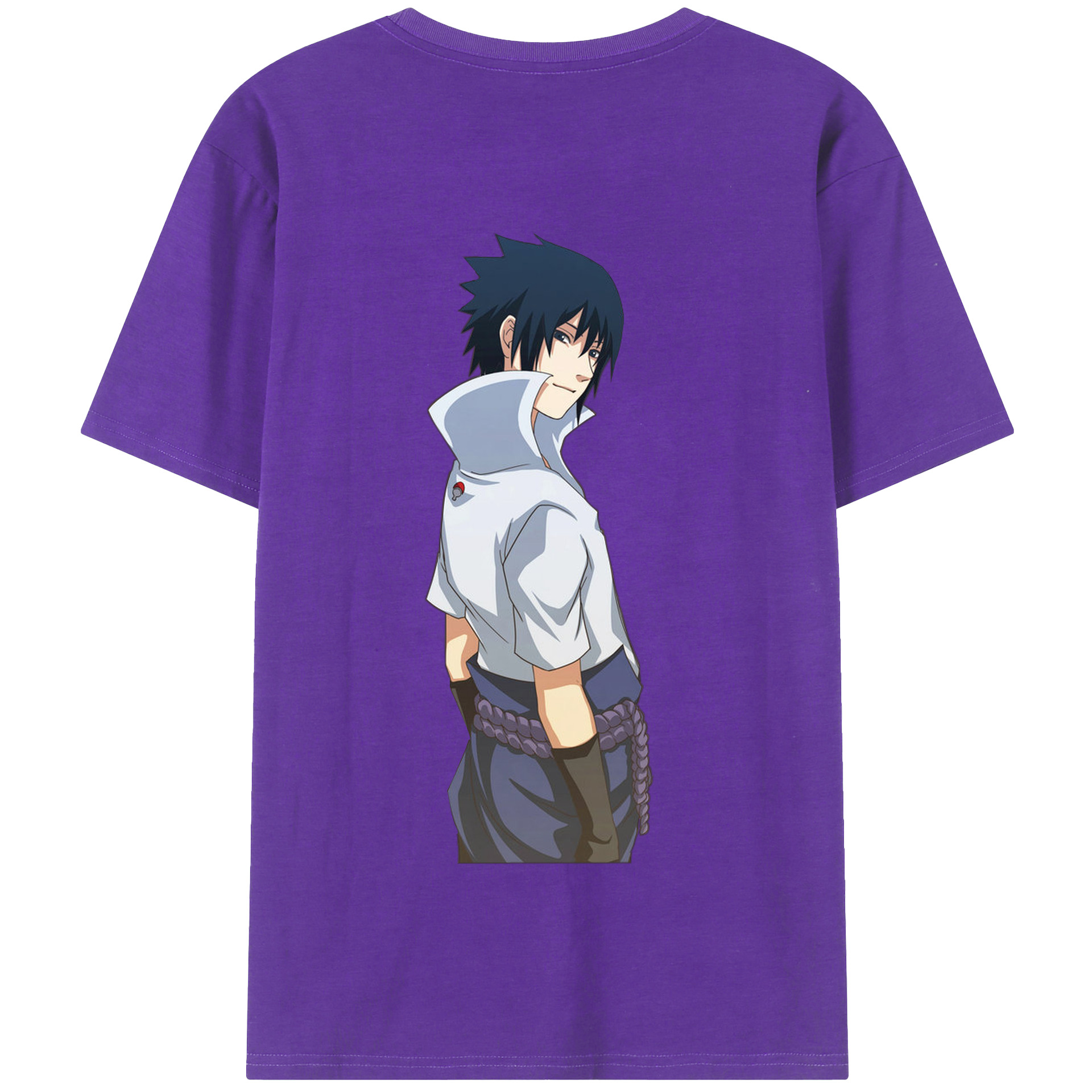 （画像用） NARUTO -ナルト- うちは サスケ Uchiha Sasuke 綿100％半袖Tシャツ（背面プリント）