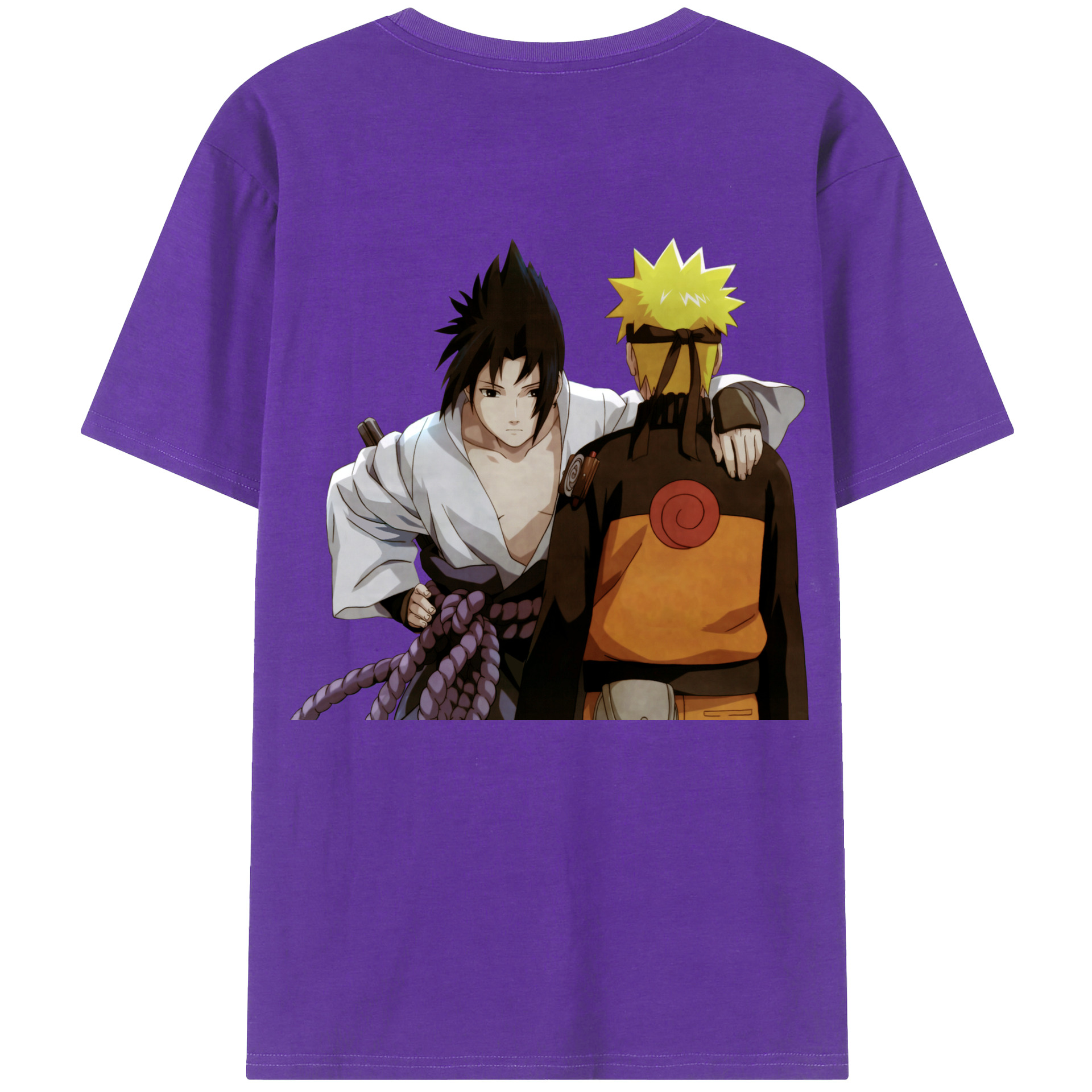 （画像用） NARUTO -ナルト- うちは サスケ Uchiha Sasuke 綿100％半袖Tシャツ（背面プリント）