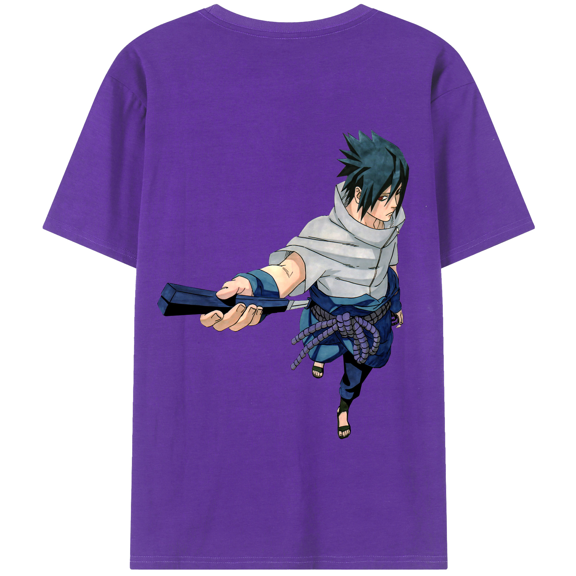 （画像用） NARUTO -ナルト- うちは サスケ Uchiha Sasuke 綿100％半袖Tシャツ（背面プリント）