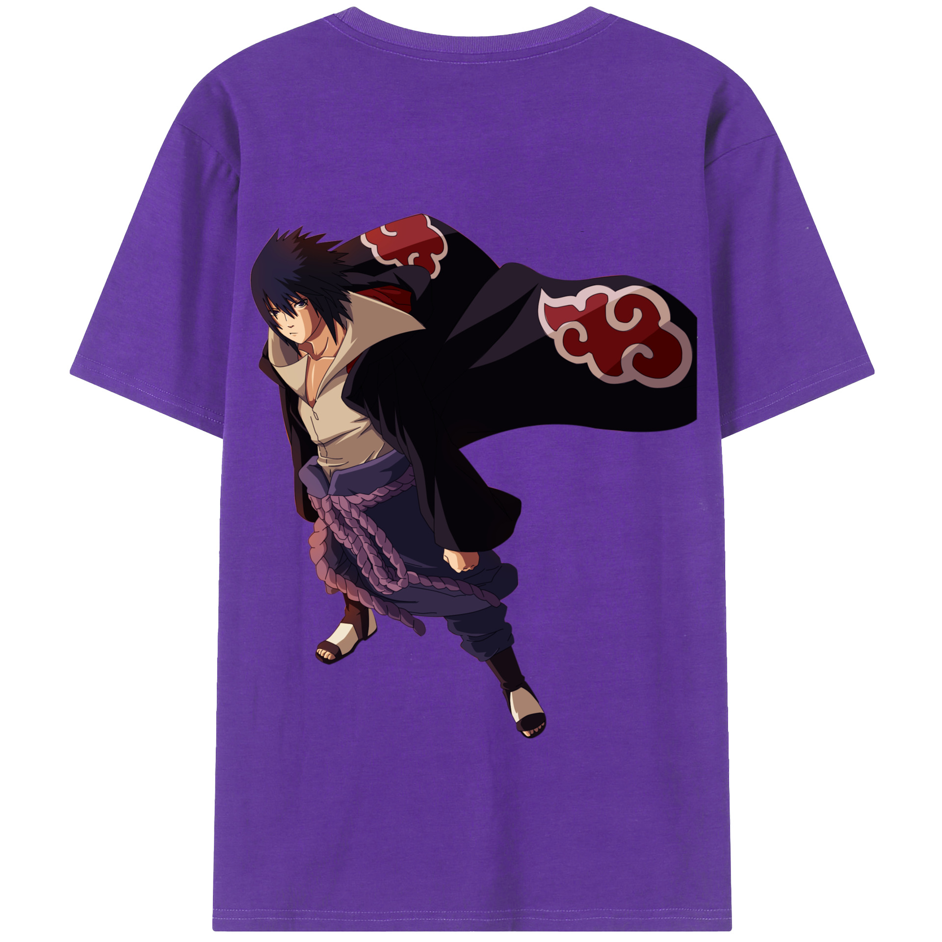 （画像用） NARUTO -ナルト- うちは サスケ Uchiha Sasuke 綿100％半袖Tシャツ（背面プリント）
