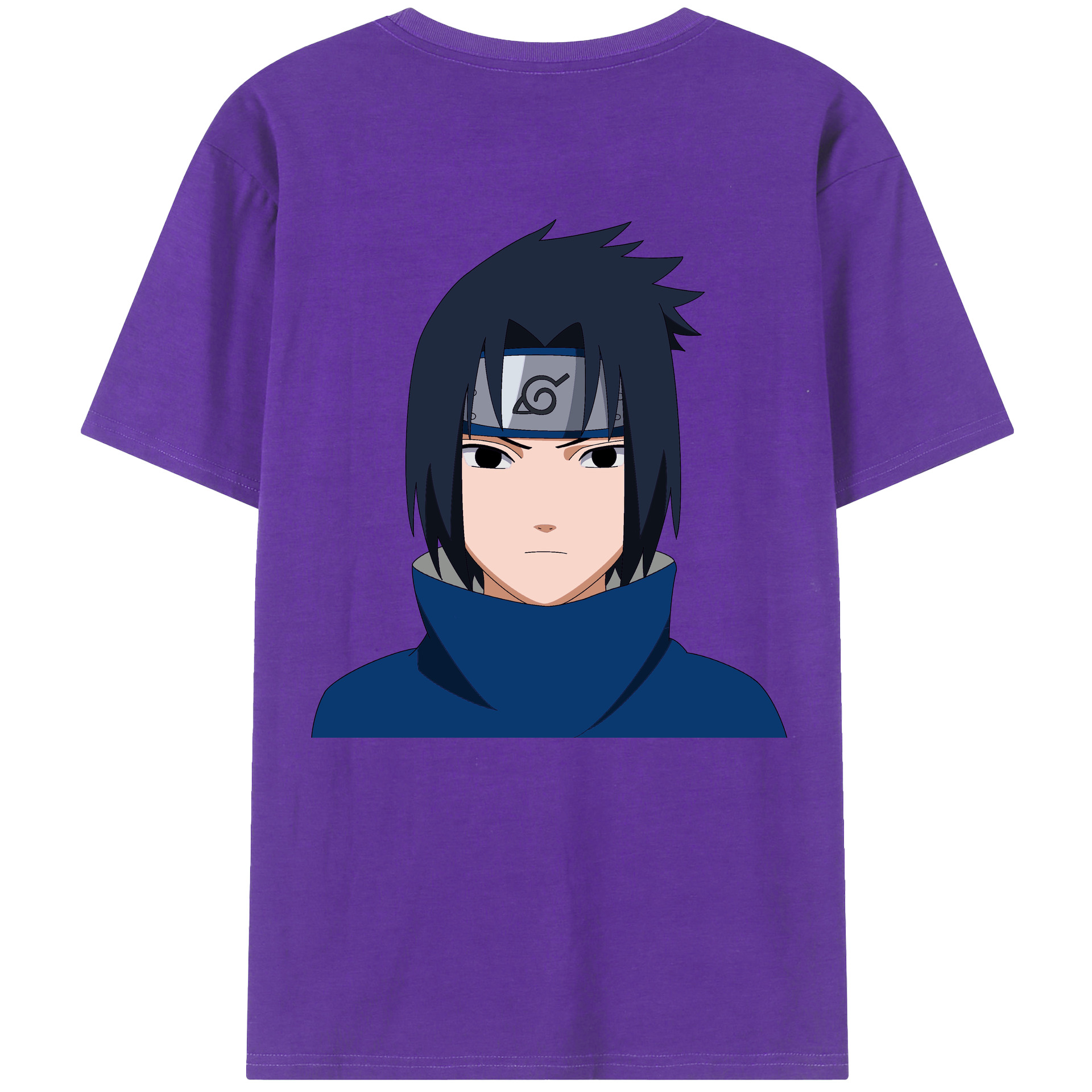 （画像用） NARUTO -ナルト- うちは サスケ Uchiha Sasuke 綿100％半袖Tシャツ（背面プリント）