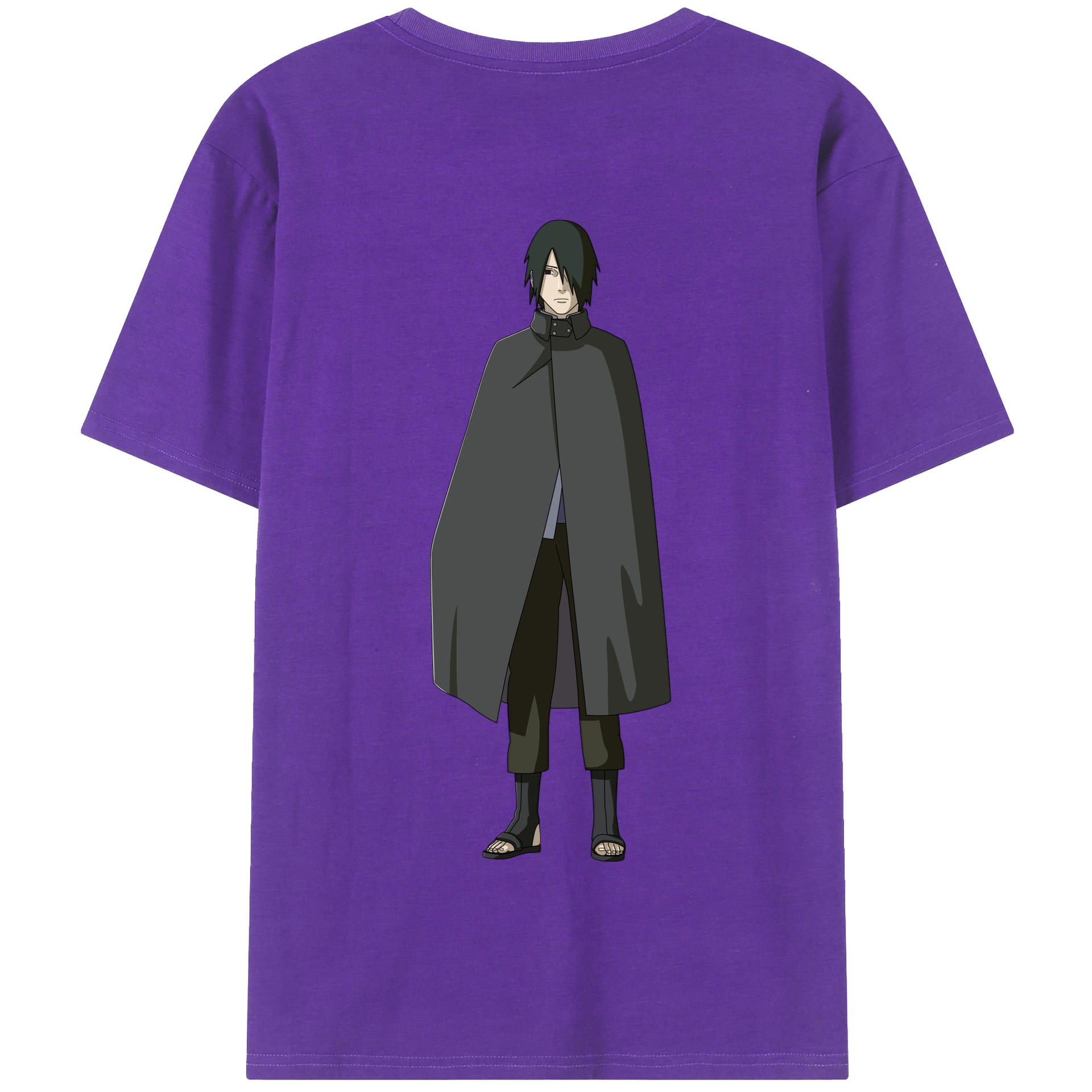 （画像用） NARUTO -ナルト- うちは サスケ Uchiha Sasuke 綿100％半袖Tシャツ（背面プリント）
