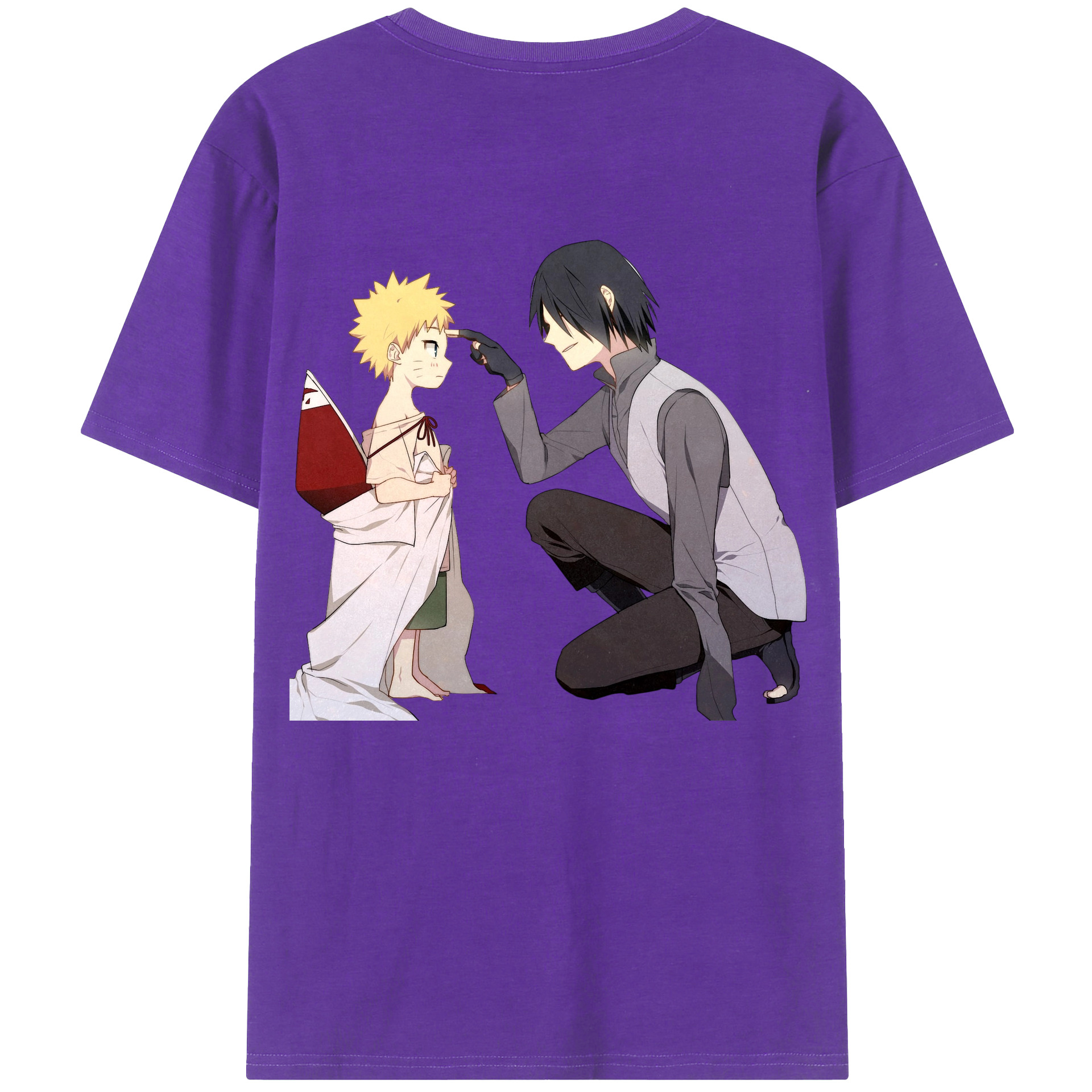 （画像用） NARUTO -ナルト- うちは サスケ Uchiha Sasuke 綿100％半袖Tシャツ（背面プリント）
