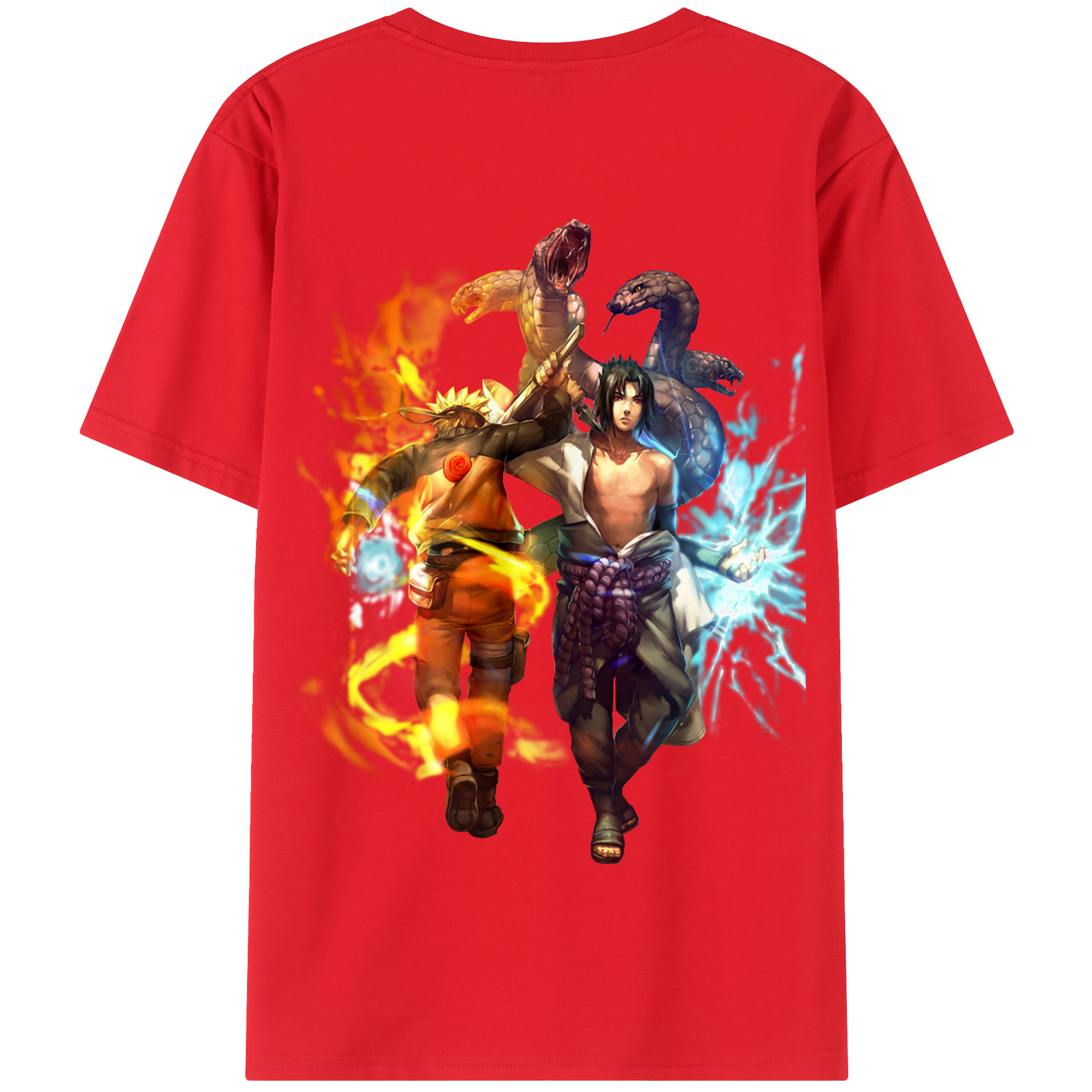 （画像用） NARUTO -ナルト- うちは サスケ Uchiha Sasuke 綿100％半袖Tシャツ（背面プリント）