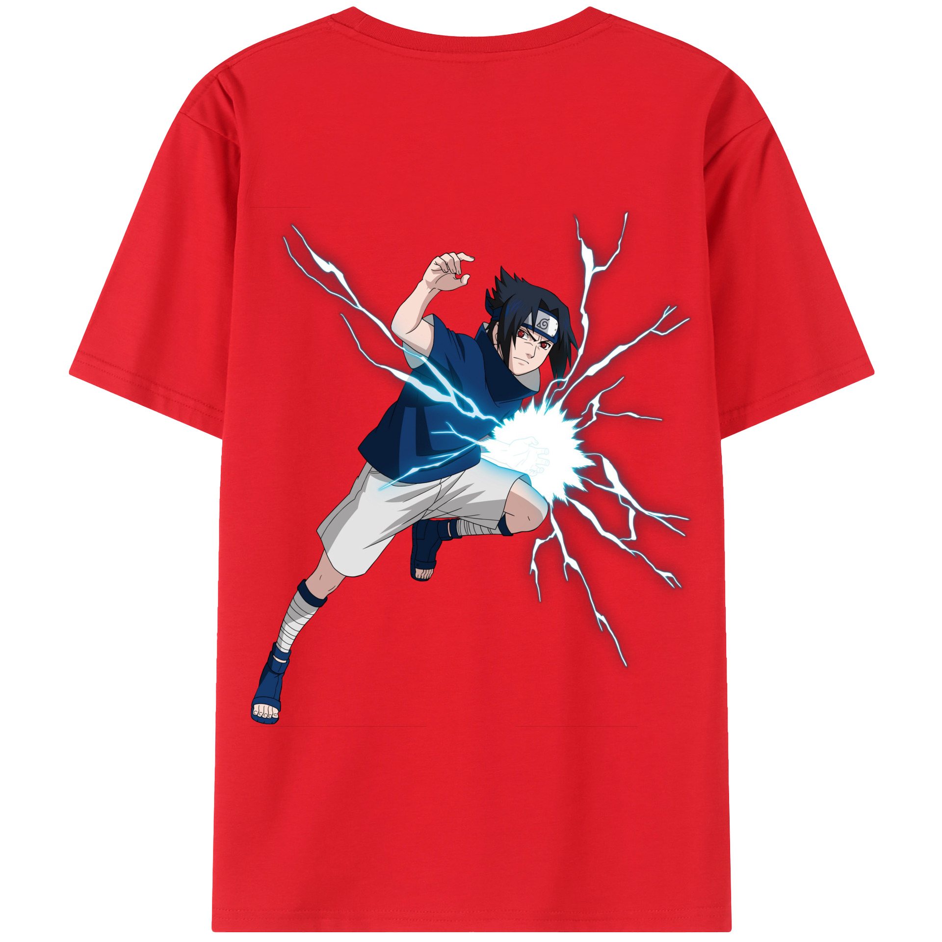 （画像用） NARUTO -ナルト- うちは サスケ Uchiha Sasuke 綿100％半袖Tシャツ（背面プリント）