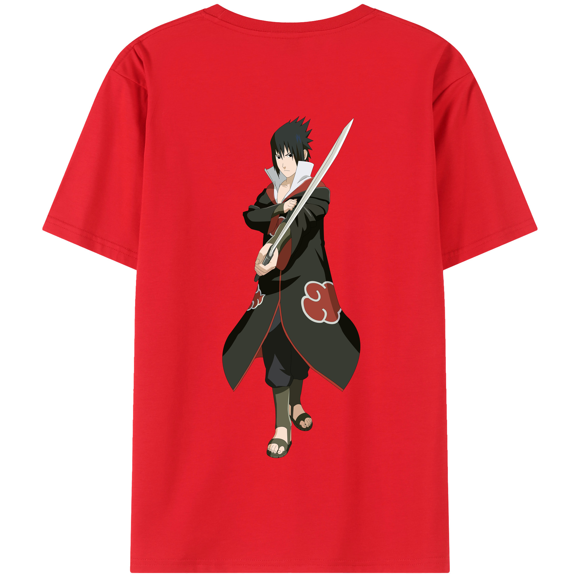 （画像用） NARUTO -ナルト- うちは サスケ Uchiha Sasuke 綿100％半袖Tシャツ（背面プリント）