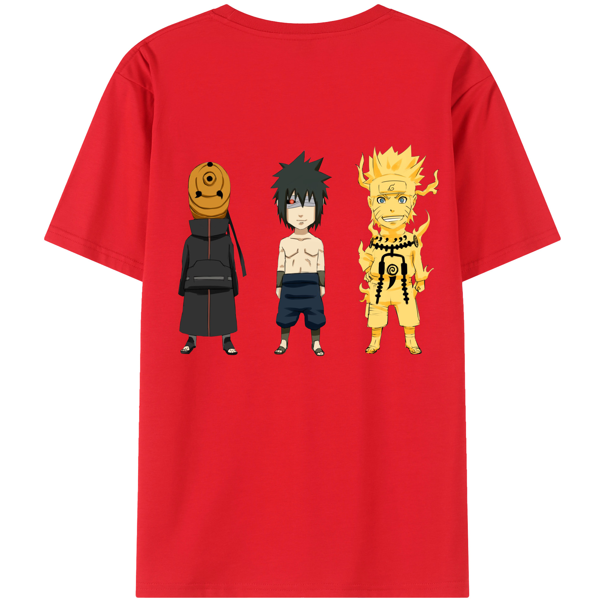 （画像用） NARUTO -ナルト- うちは サスケ Uchiha Sasuke 綿100％半袖Tシャツ（背面プリント）