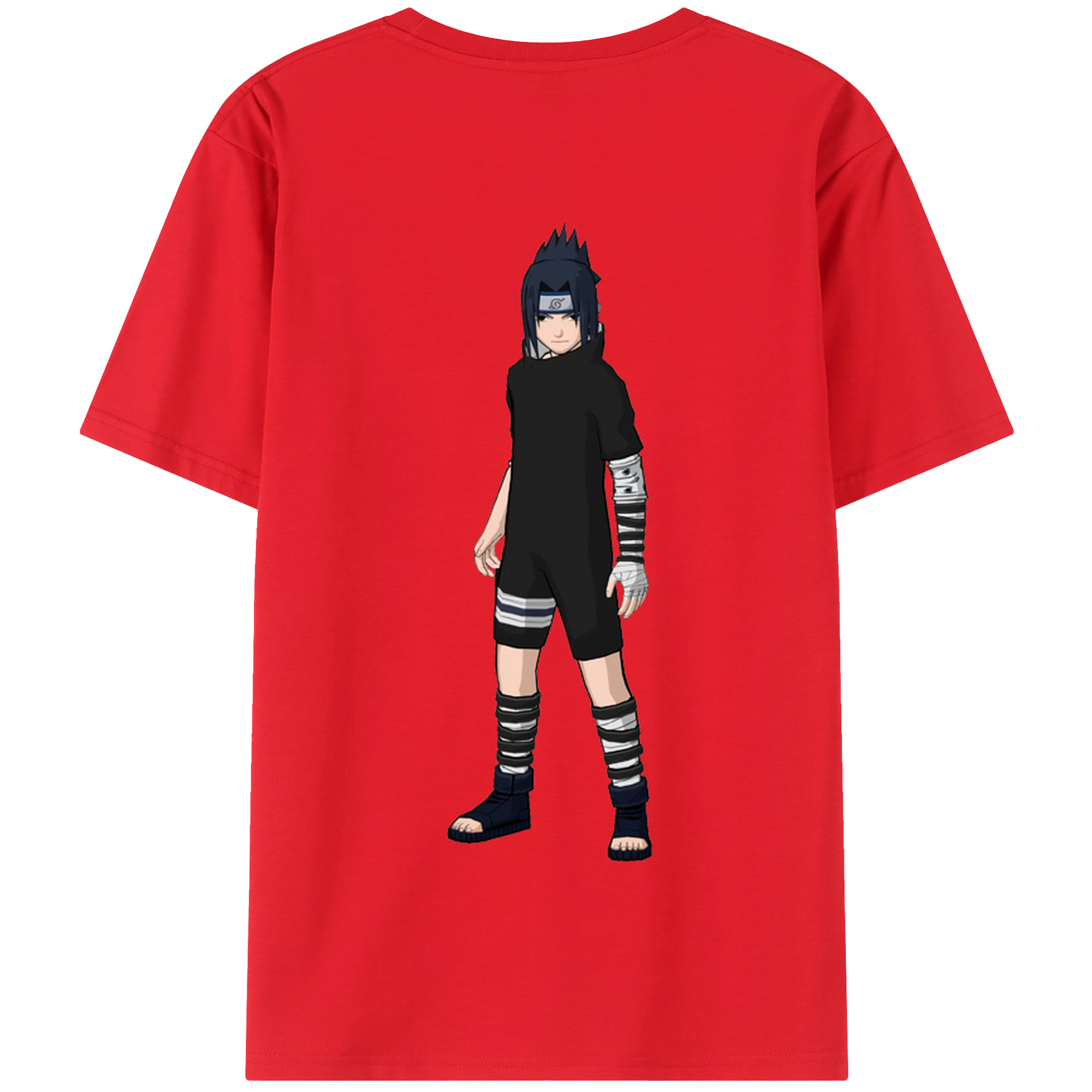 （画像用） NARUTO -ナルト- うちは サスケ Uchiha Sasuke 綿100％半袖Tシャツ（背面プリント）