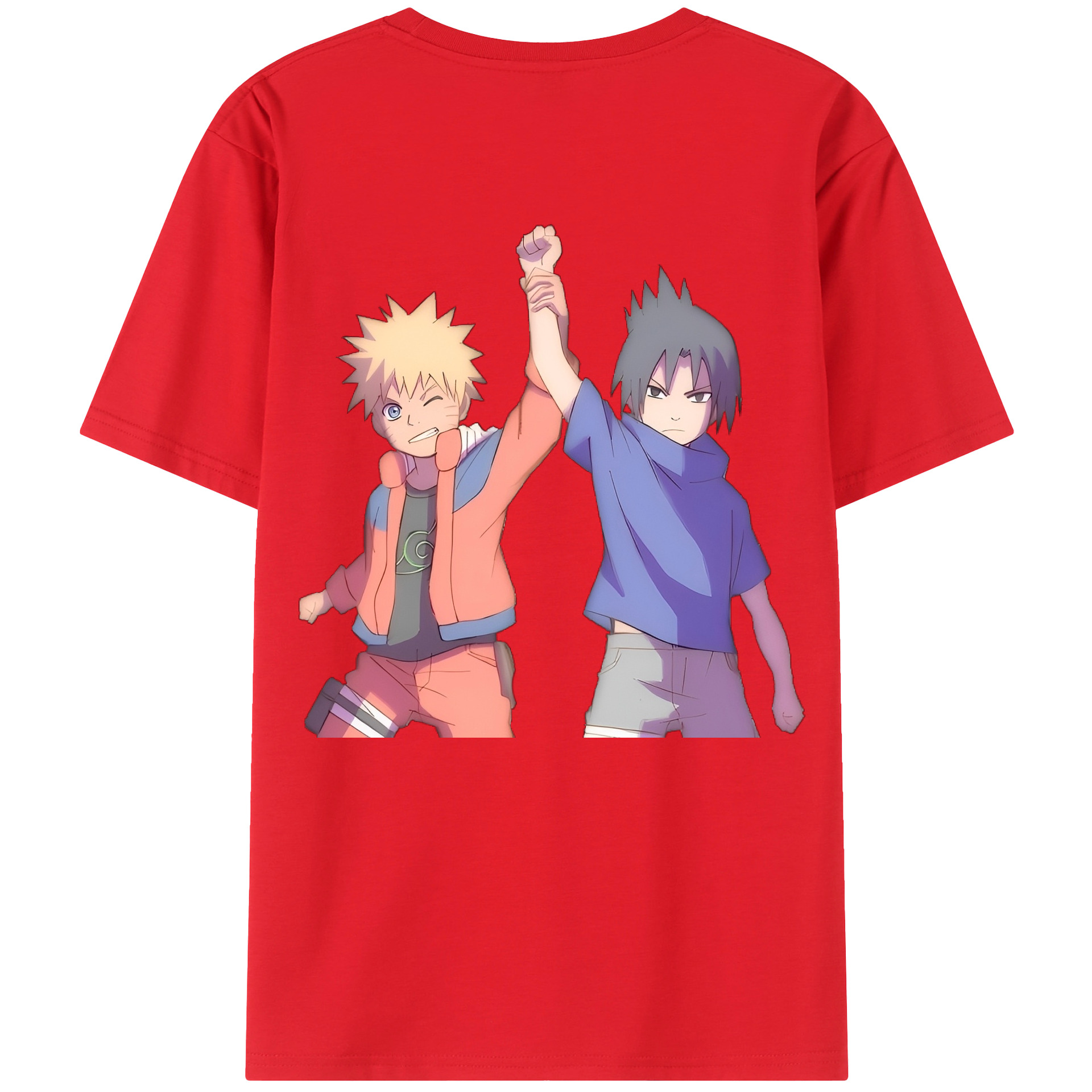 （画像用） NARUTO -ナルト- うちは サスケ Uchiha Sasuke 綿100％半袖Tシャツ（背面プリント）