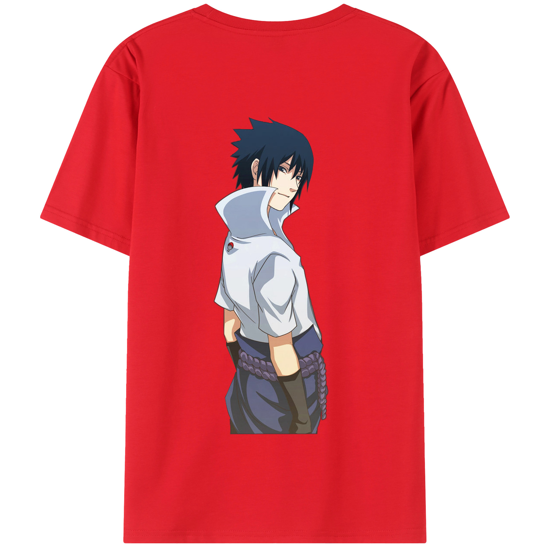 （画像用） NARUTO -ナルト- うちは サスケ Uchiha Sasuke 綿100％半袖Tシャツ（背面プリント）