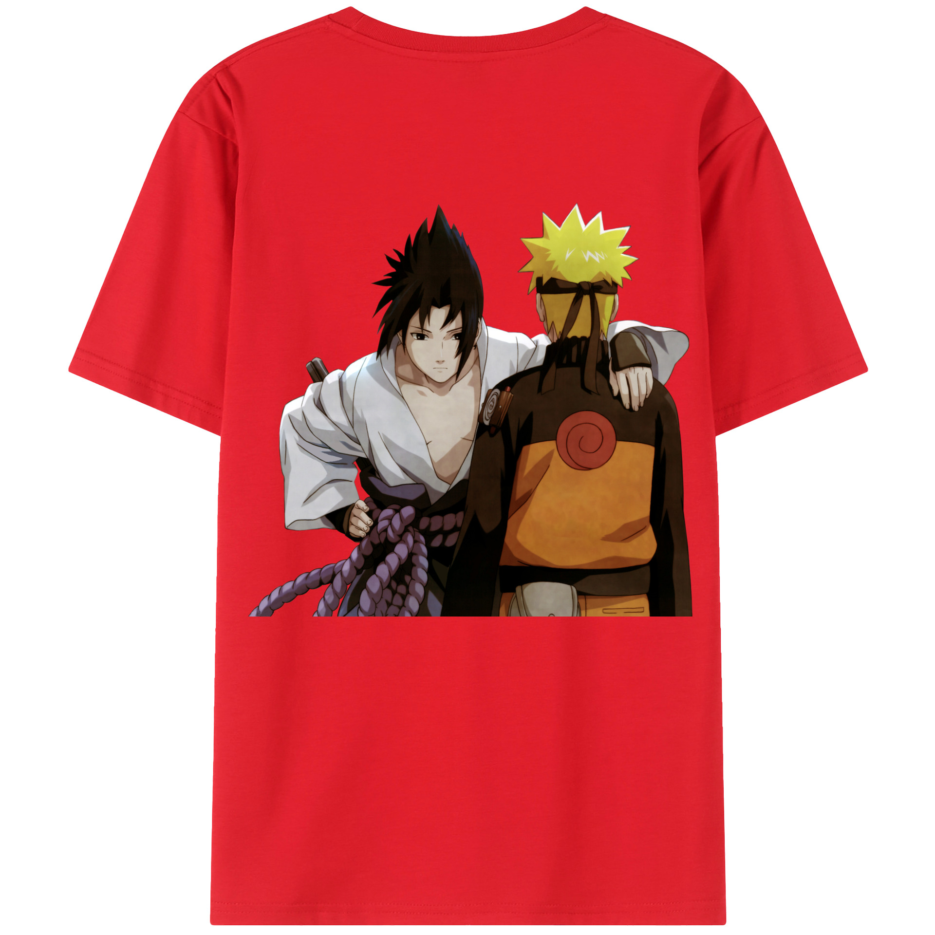 （画像用） NARUTO -ナルト- うちは サスケ Uchiha Sasuke 綿100％半袖Tシャツ（背面プリント）