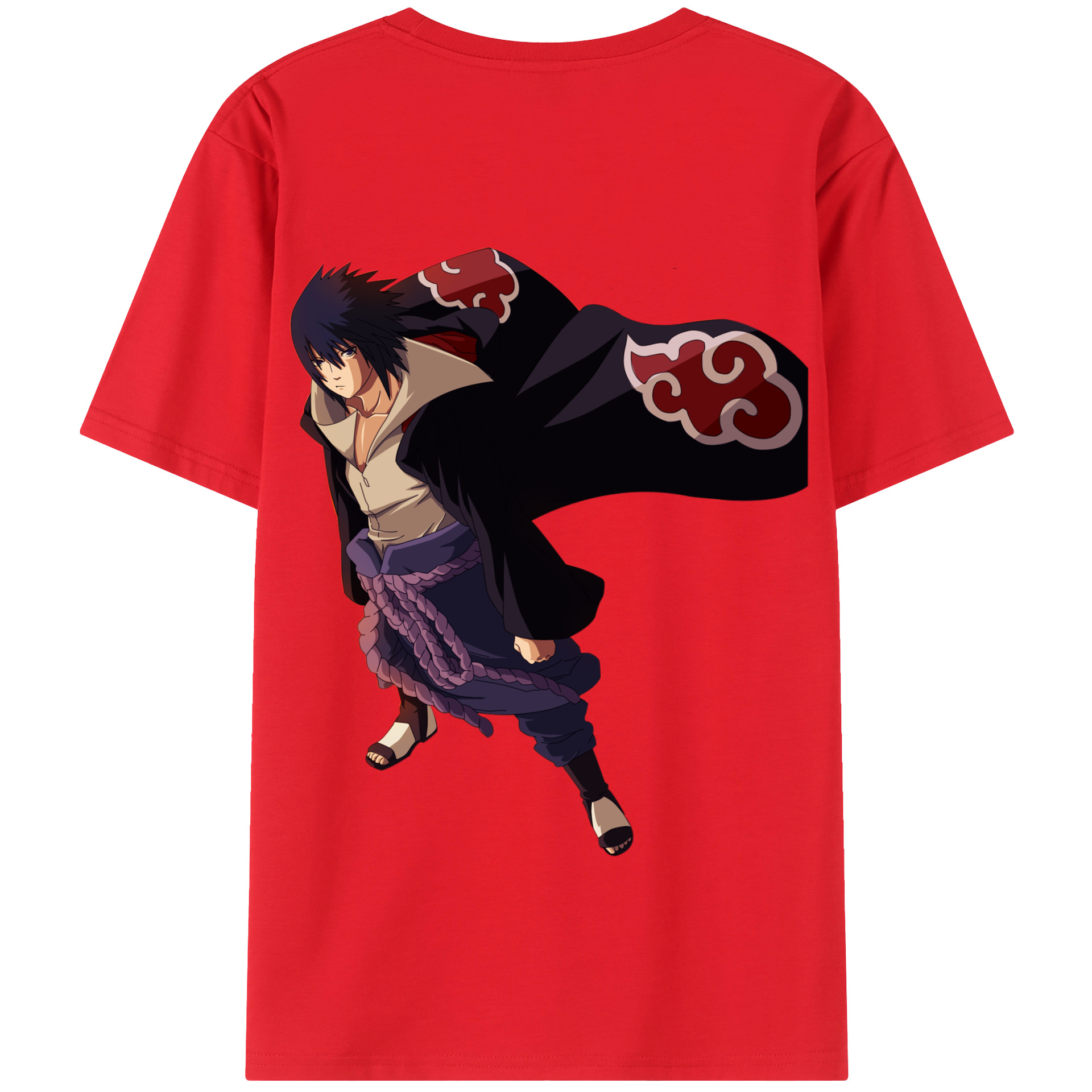 （画像用） NARUTO -ナルト- うちは サスケ Uchiha Sasuke 綿100％半袖Tシャツ（背面プリント）